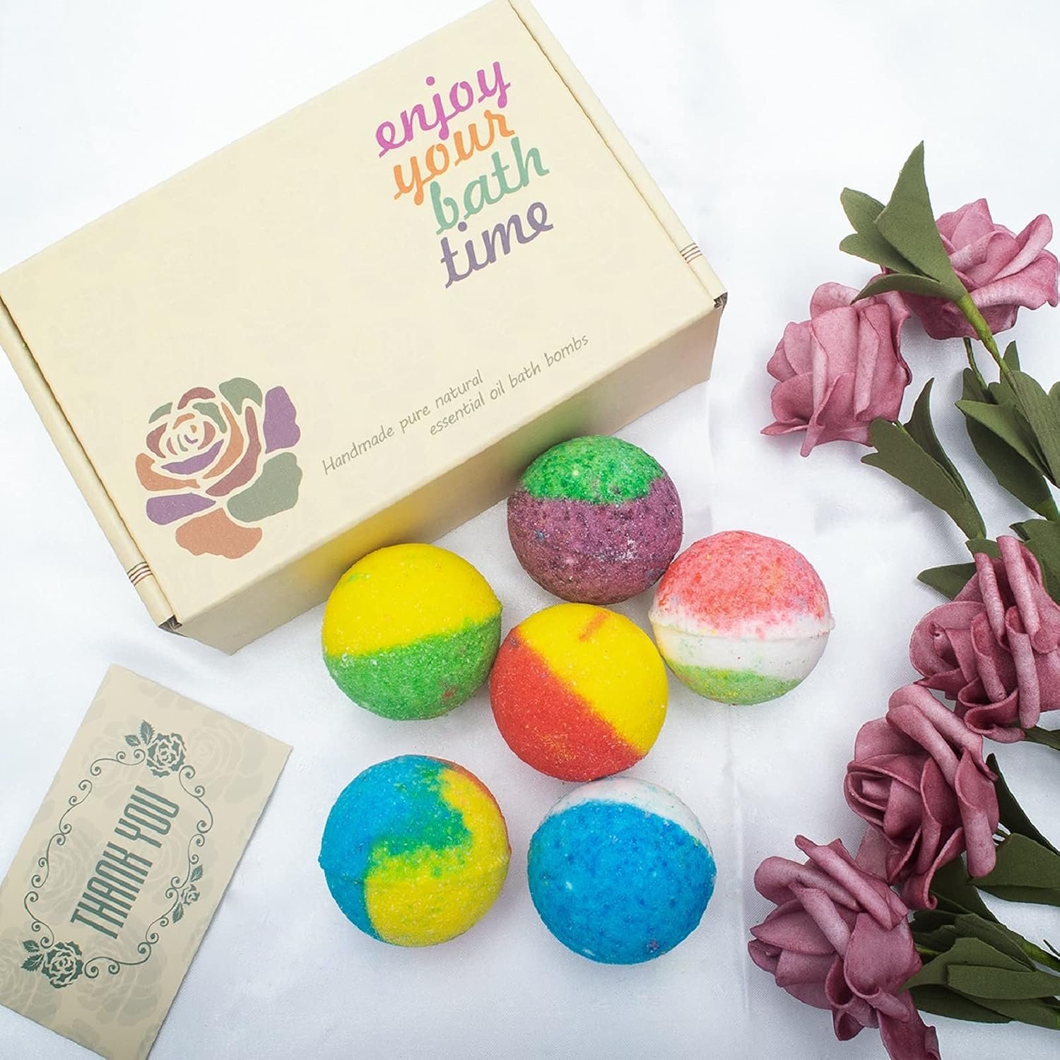 INTEYE Organic Bath Bomb Set, 24 Moisturizing Essential Oil Fizzies | 24 handmade fizzies rich in essential oils, moisturize dry skin. Great for all: birthday, Christmas, Mother's Day - Image 5