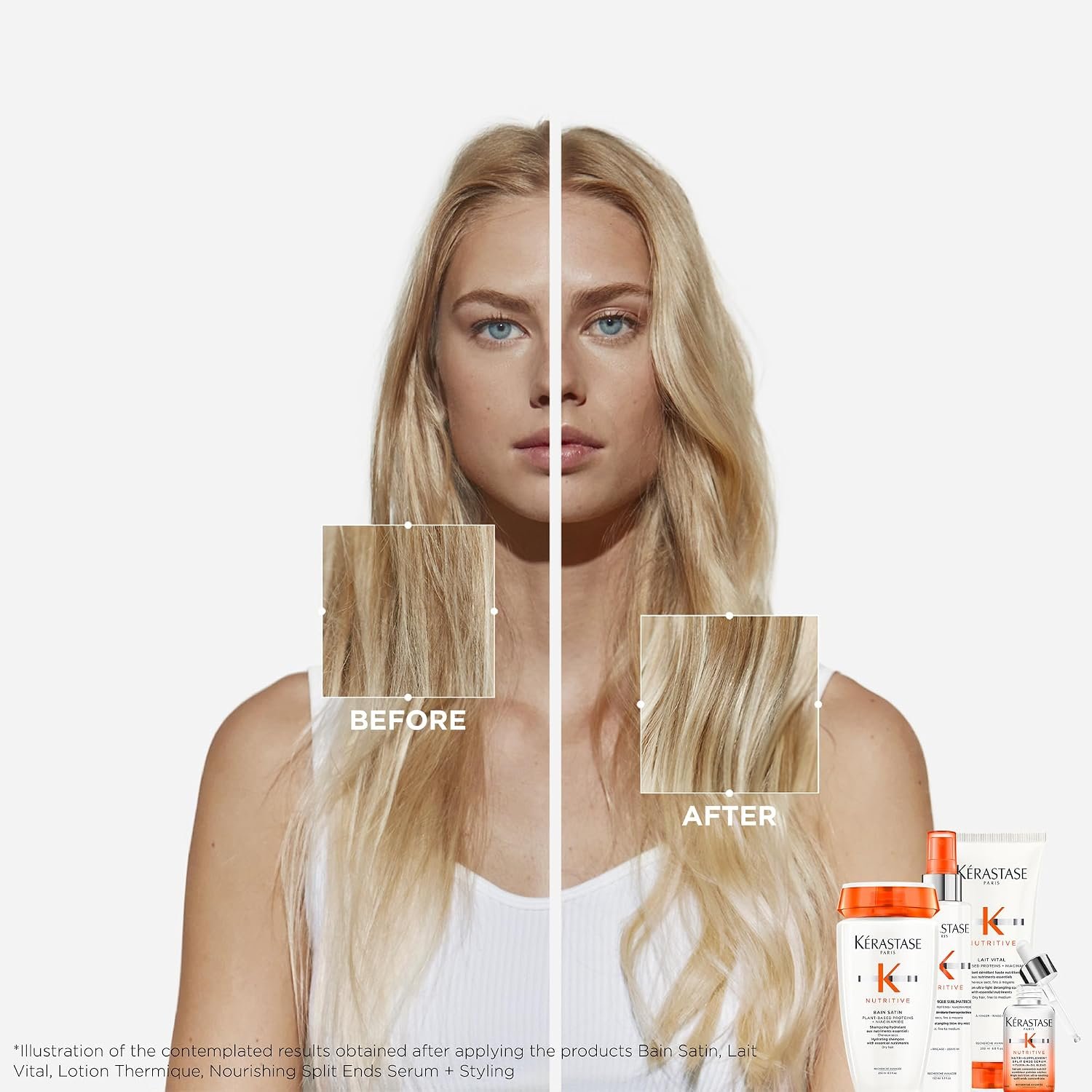 Kerastase Nutritive Bain Satin Shampoo | Gently Cleanses & Replenishes Moisture for Soft, Shiny Hair | With Plant-Based Proteins & Niacinamide | For Fine to Medium Dry Hair - Image 3