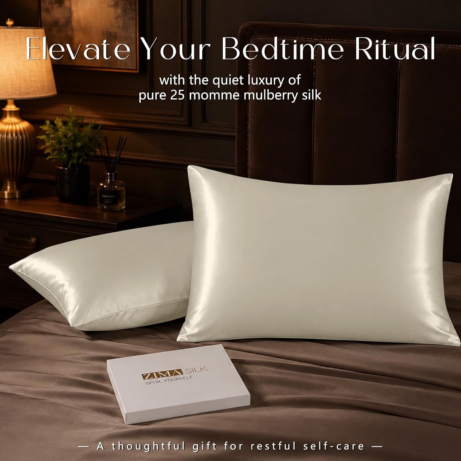 ZIMASILK 25 Momme 100% Pure Mulberry Silk Pillow Cases, Ivory, Standard | Natural Silk, Highest Grade 6A, Hair and Skin Care, Thick & Soft, Gift for Women Men, 1pc (Standard 20"x26") - Image 5
