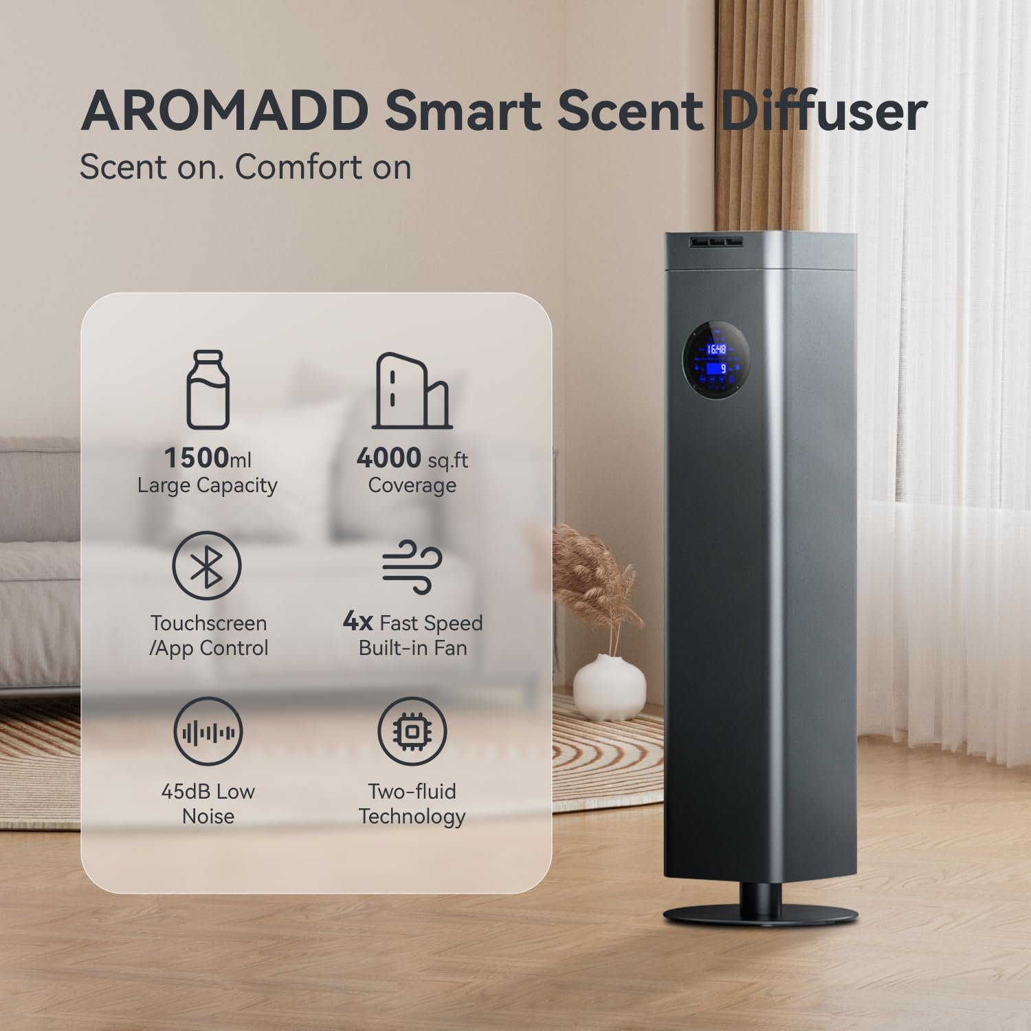 Aromadd 1500mL Scent Air Machine for Home, 4000 sq. ft Waterless Diffuser - Image 2