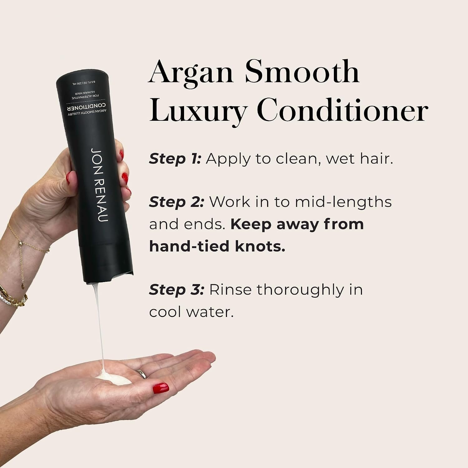 Jon Renau Argan Smooth Luxury Conditioner, Deep Hydration, Detangling, and Frizz Control, Moisturizing Argan Oil Formula for Human Hair Wigs and Toppers, Color Safe and Lightweight, Wig Care Products - Image 4