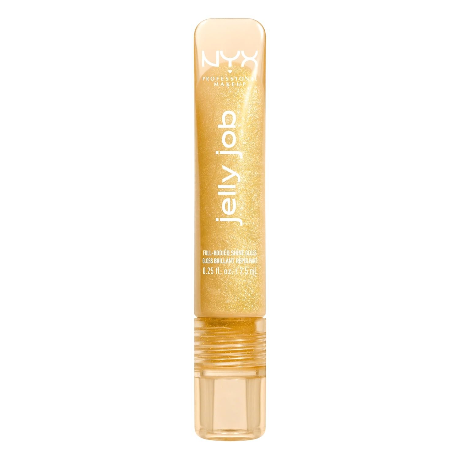 NYX PROFESSIONAL MAKEUP Jelly Job Lip Gloss, Lip Tint Gloss with Full-Bodied, Smoothing, and Hyper-Glossy Shine - Glow Job (Gold Shimmer) - Image 9