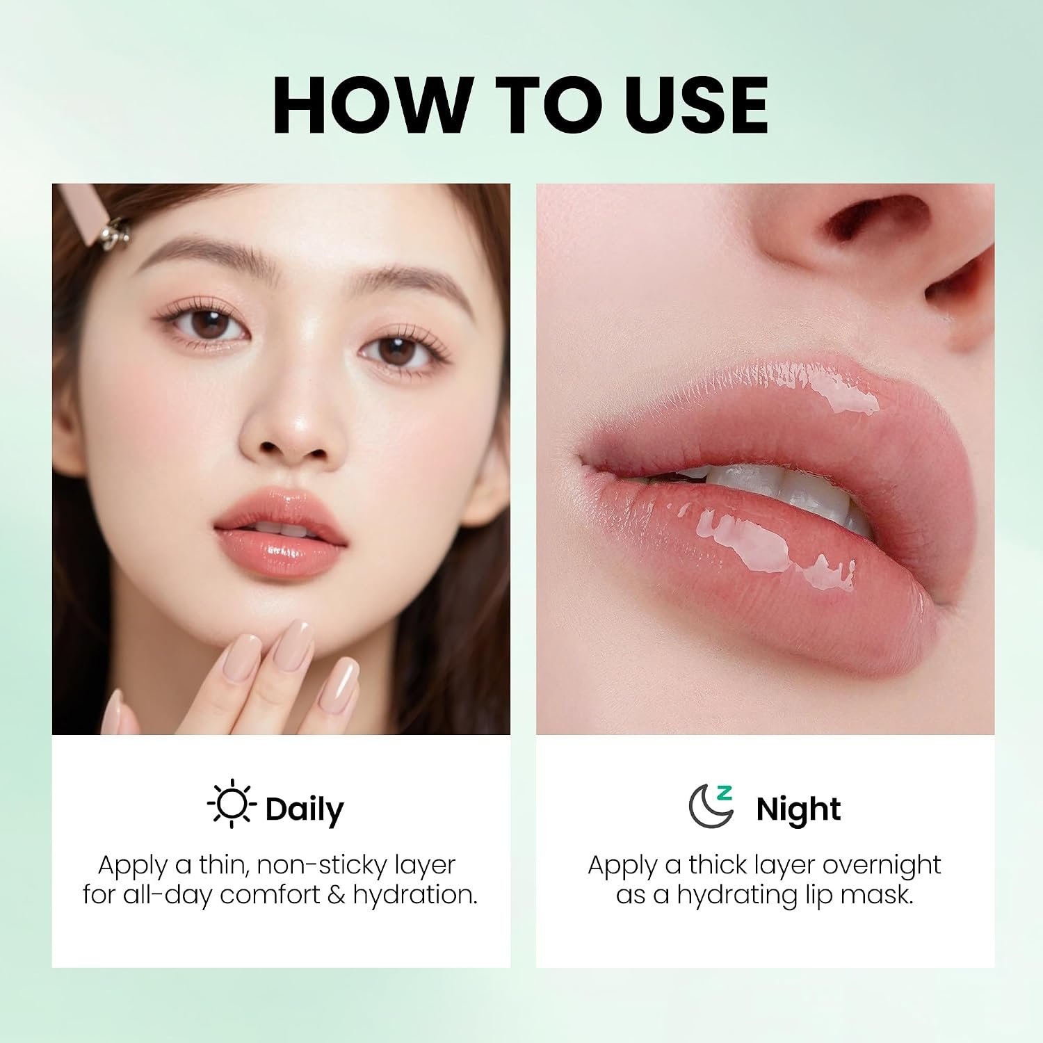 PDRN Lip Serum 0.5 fl.oz, Collagen Peptide Gloss Lip Balm for Hydrates | Salmon PDRN, Softens & Plumps Lines, Barrier Support, Flake Smoothing, Glazed Jelly& Non-Sticky, Day & Night Mask - Image 5