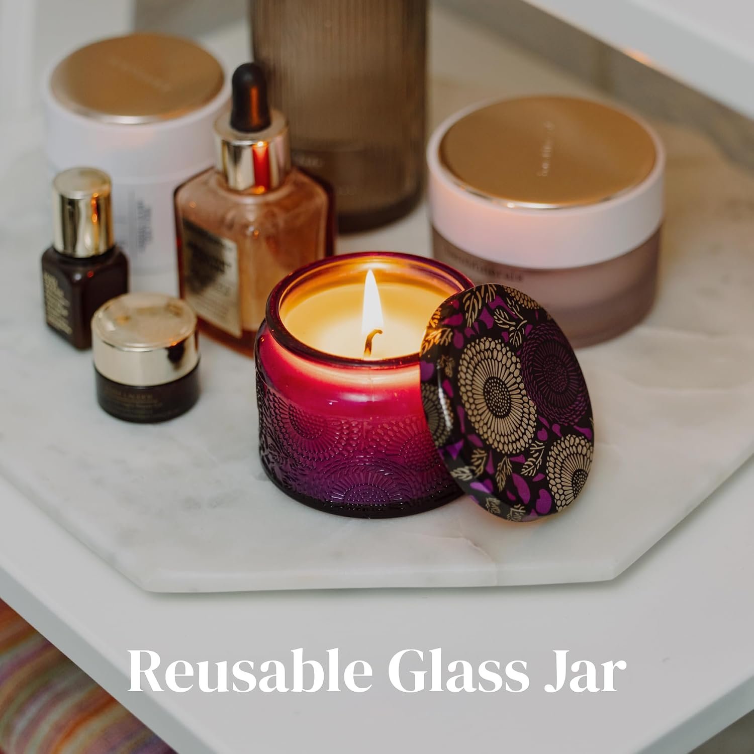 6-pc Scented Candle Gift Set for Women, Aromatherapy Inspired Adelegourdain | Incl. 4 Soy Wax Candles and 2 Fragrance Packets - Gift Ready Box - Scents incl. Bergamot, Maldivian Breeze, Jasmine, Berries - Image 7
