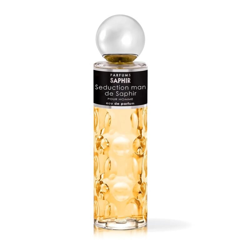 PARFUMS SAPHIR Seduction Man Eau de Parfum, Spray Cologne for Men 200ml | Woody Spicy Leather, Grapefruit Mandarin Rose Cinnamon & Patchouli, Long-Lasting, Day to Night, Gift for Him
