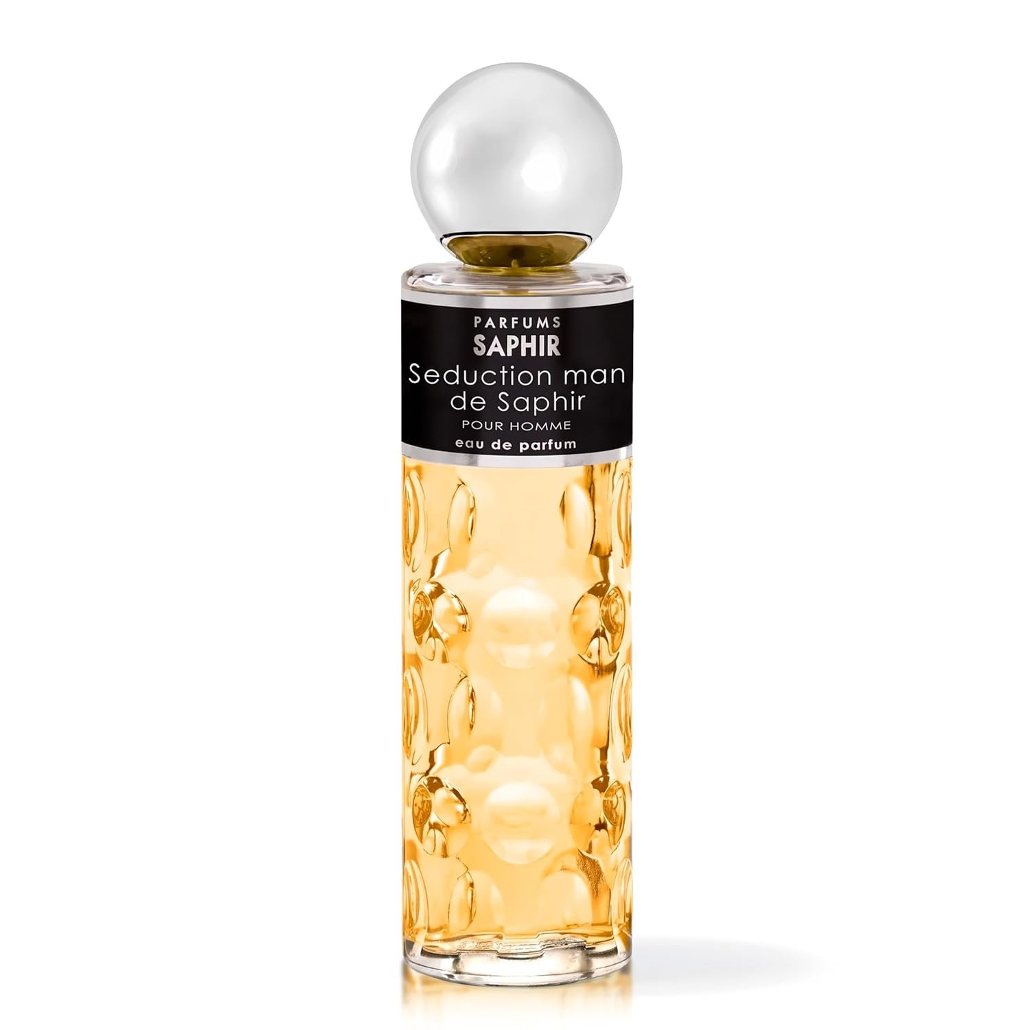 PARFUMS SAPHIR Seduction Man Eau de Parfum, Spray Cologne for Men 200ml | Woody Spicy Leather, Grapefruit Mandarin Rose Cinnamon & Patchouli, Long-Lasting, Day to Night, Gift for Him