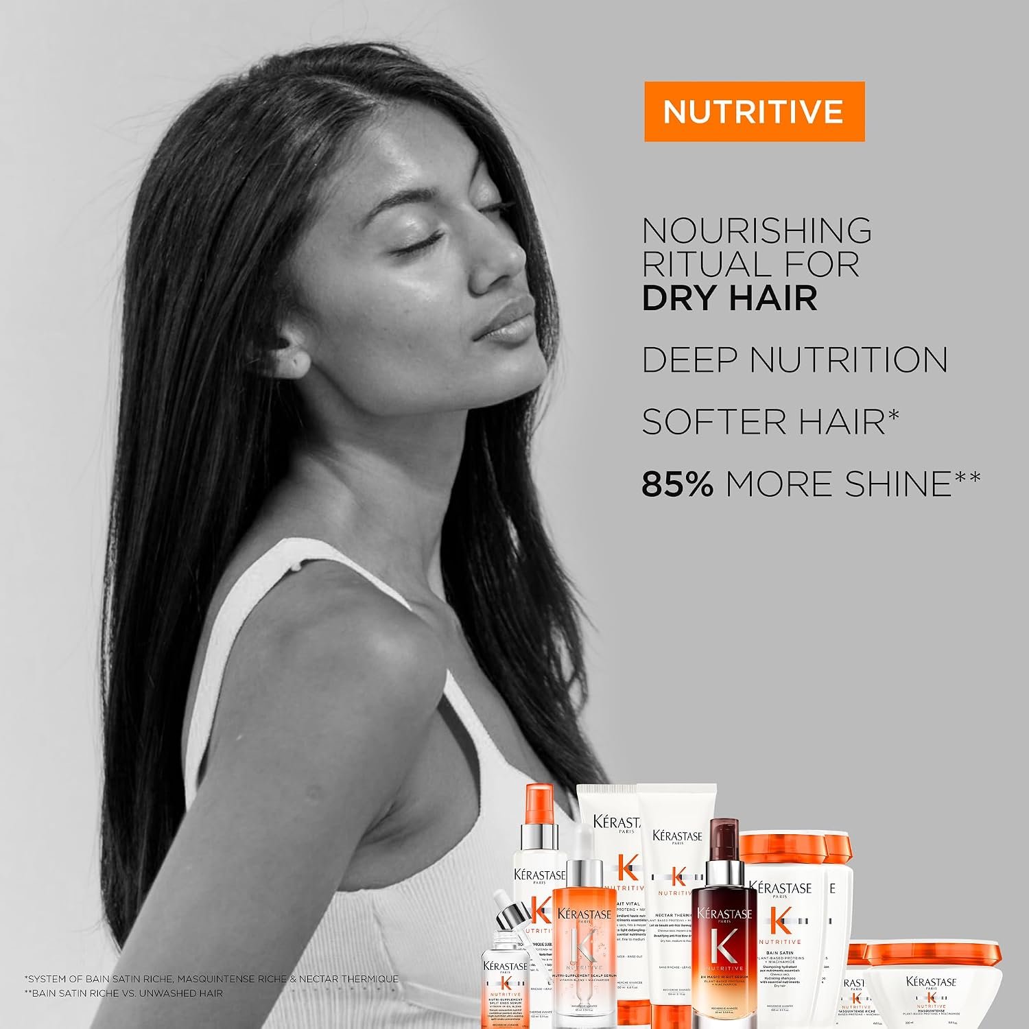 Kerastase Nutritive Bain Satin Shampoo | Gently Cleanses & Replenishes Moisture for Soft, Shiny Hair | With Plant-Based Proteins & Niacinamide | For Fine to Medium Dry Hair - Image 7