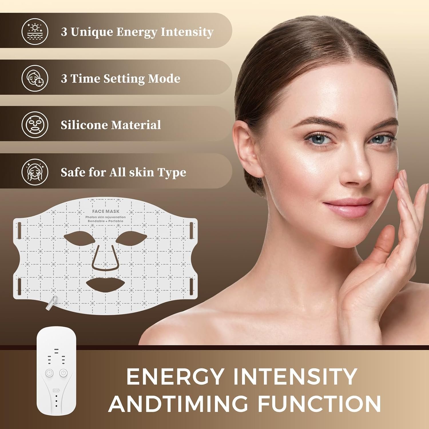 Red Light Therapy for Face, 7-1 Colors LED Light Therapy mask, Rechargeable LED Face Mask for Anti-Aging, Skin Firming & Radiant Glow at Home - Image 5