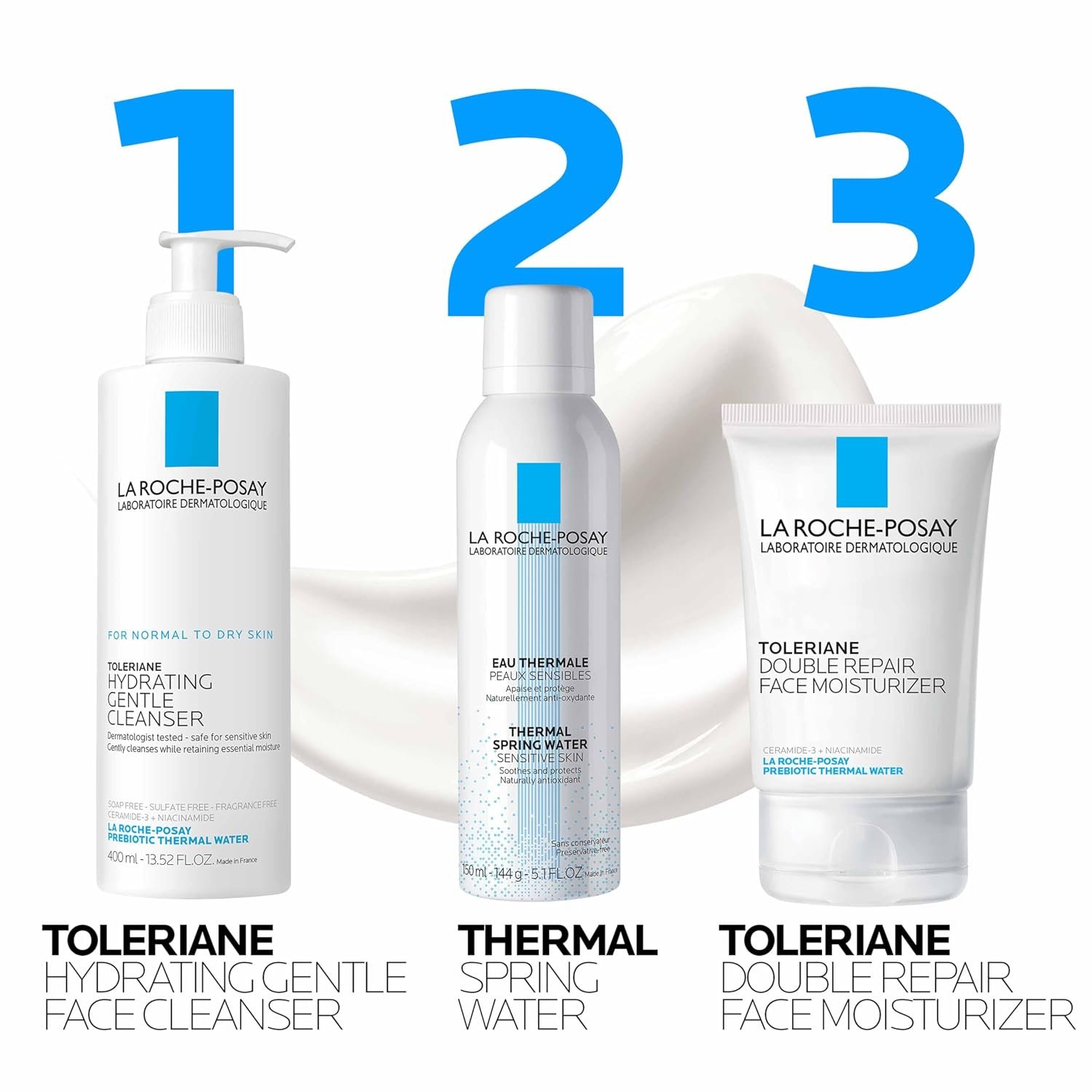 La Roche-Posay Toleriane Double Repair Face Moisturizer, 3.38oz | Daily face cream with glycerin, niacinamide and ceramide for all skin types. Oil free and fragrance free. - Image 8