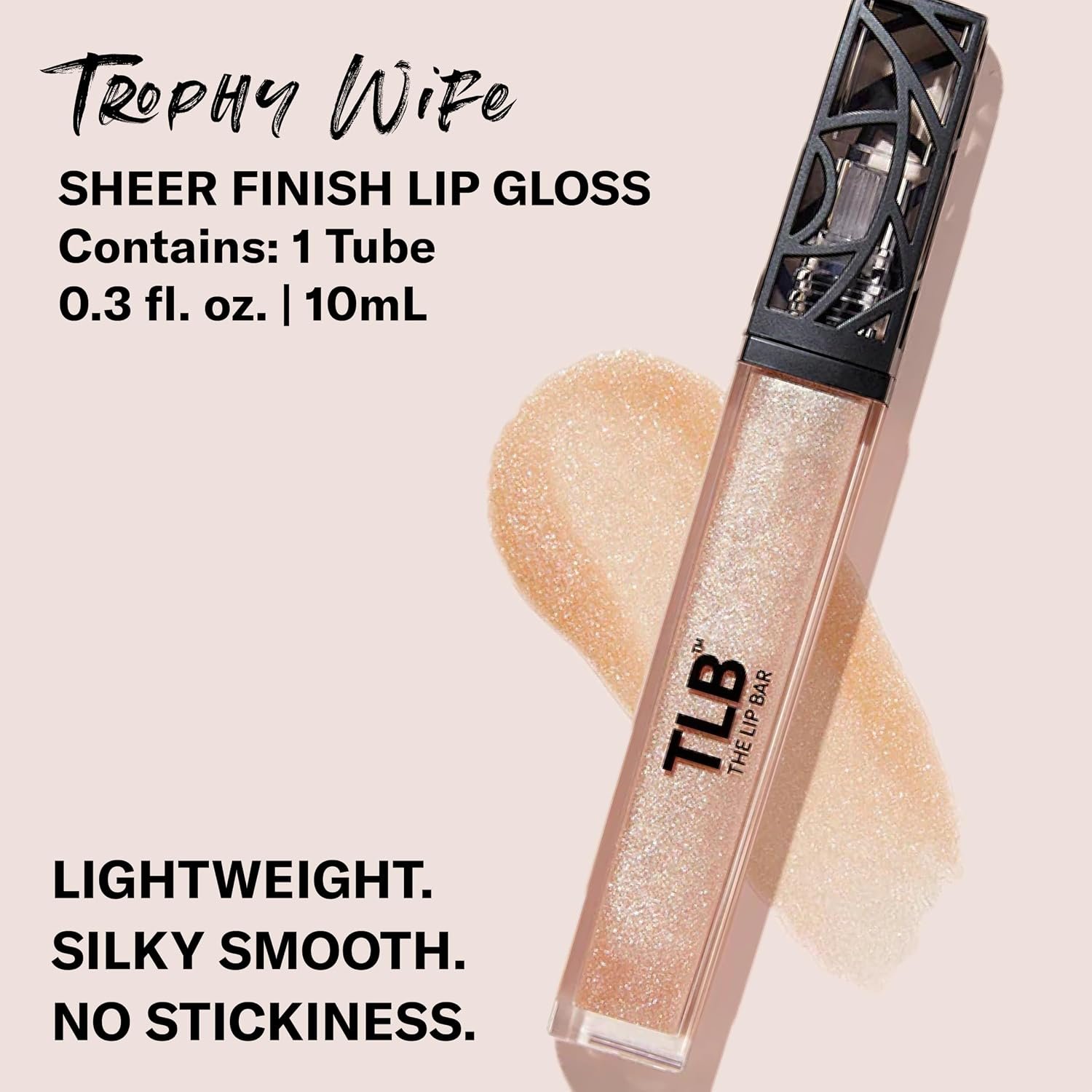 The Lip Bar - Lip Gloss, Trophy Wife (Champagne Shimmer) - Gloss Up Sheer Finish - Smooth, Not Sticky Formula - Coconut Oil, Olive Oil, Argan Oil & Vitamin E - Vegan & Cruelty Free - .30 fl oz - Image 2