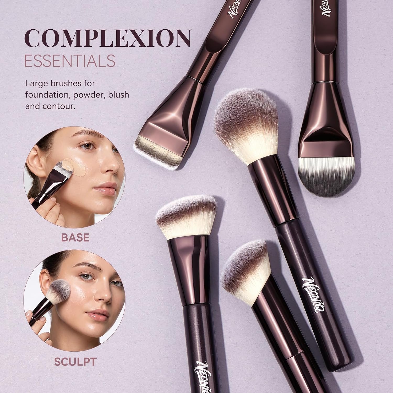 14 PCS Professional Makeup Brushes Set with Travel Cosmetic Bag(Brown) | Luxe Soft Synthetic Face & Eye Makeup Brush Kit for Foundation, Powder, Blush, Concealer, Eyeshadow, Contour, Eyebrow - Image 5