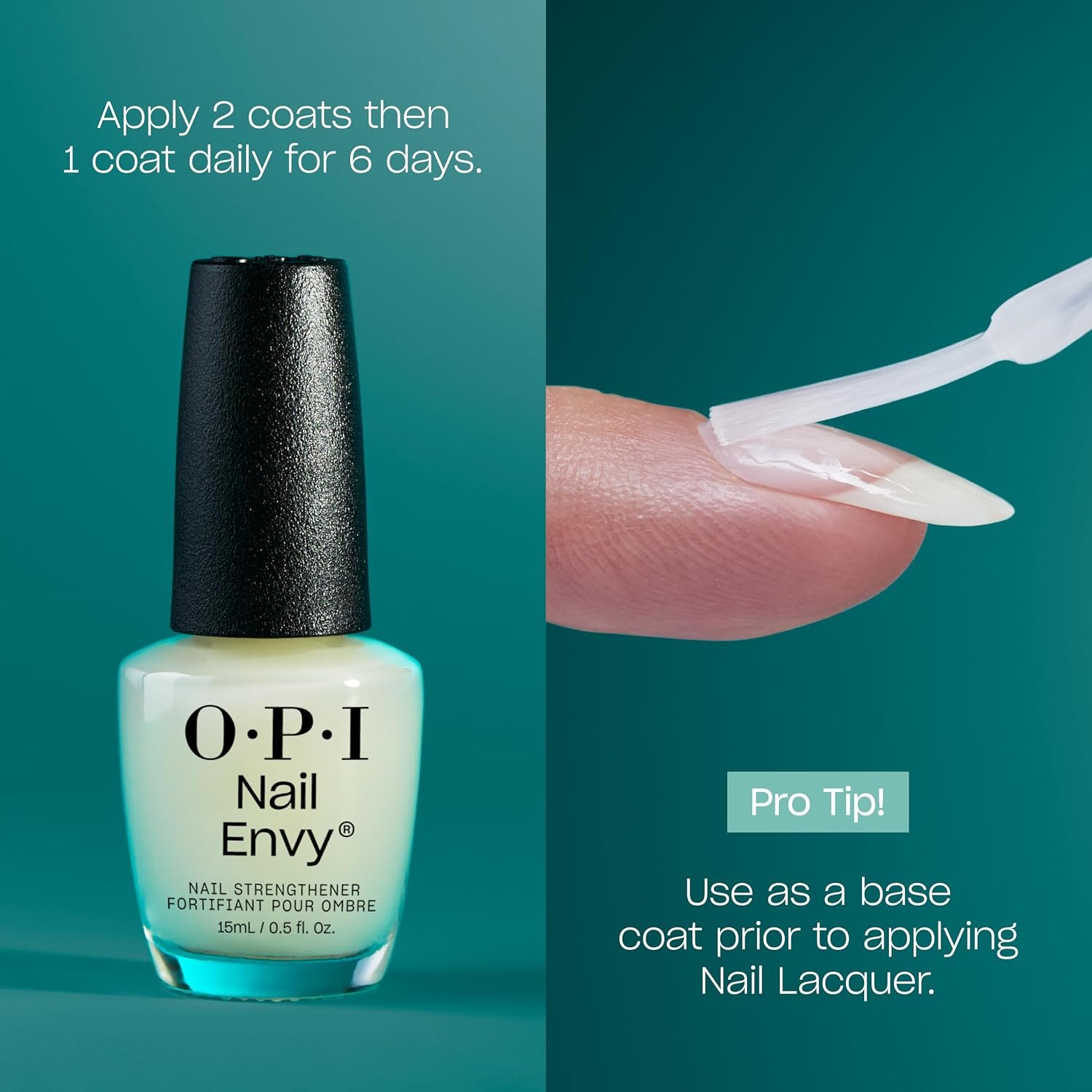 OPI Nail Envy Nail Strengthener | Clear & Opaque Nail Polish Treatment | Strengthen Weak & Thin Nails | Repair - Image 4