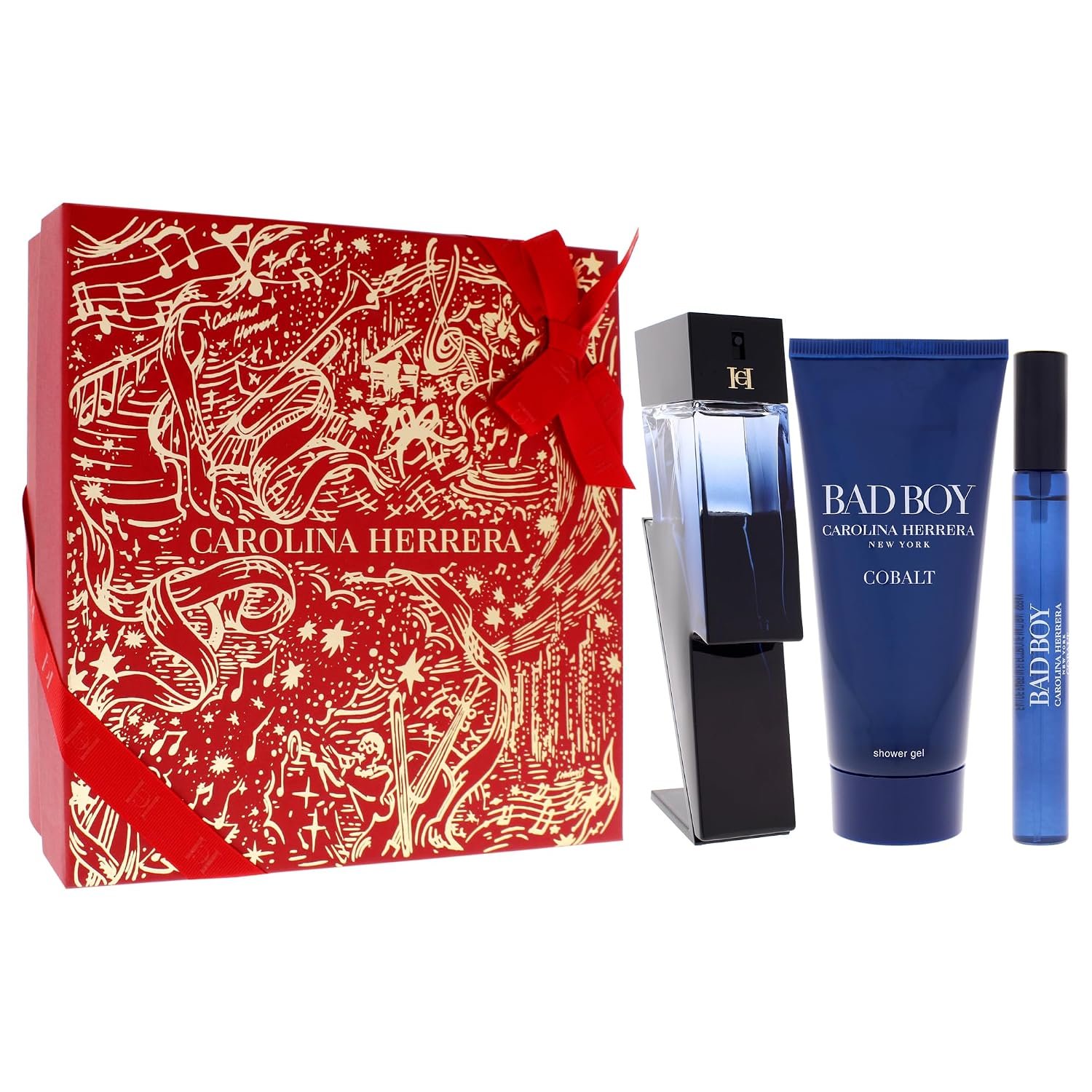 Carolina Herrera Bad Boy Cobalt 3-Piece Gift Set for Men, (Eau De Parfum 3.4 oz + Shower Gel 3.4 oz + Travel Spray 0.34 oz) – Limited Edition - Image 3
