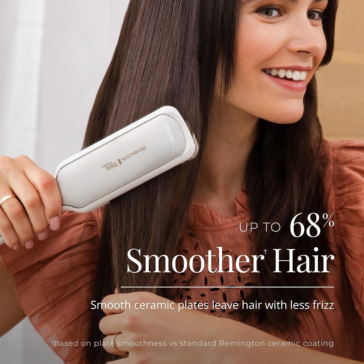 Remington Shine Therapy 2 Inch Hair Straightener, Argan Oil & Keratin | Ceramic flat iron plates infused with Argan Oil and Keratin, reduces frizz for shiny, smooth results. - Image 7