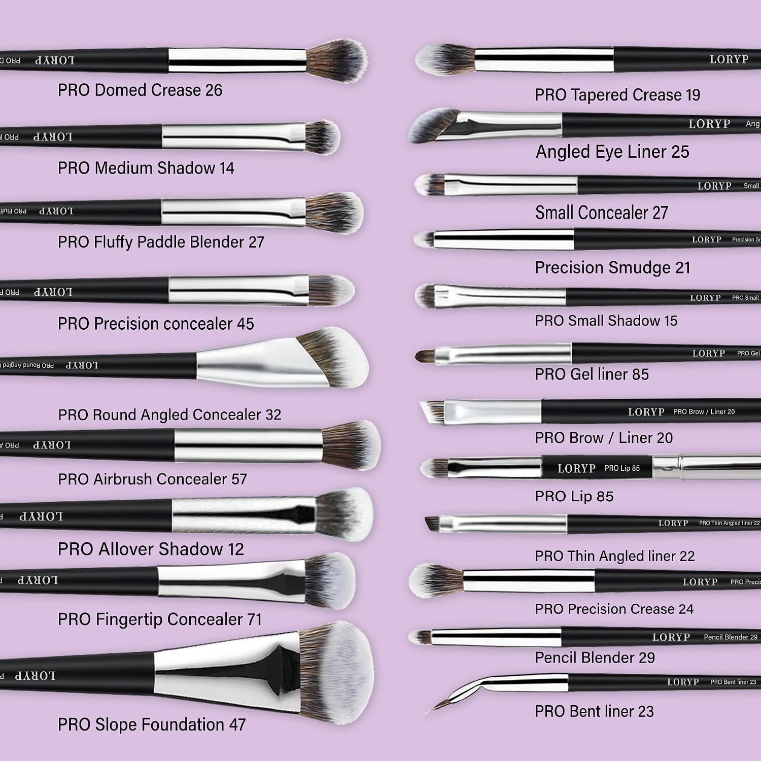 LORYP Professional Makeup Brushes Set 32Pcs Matte Black Cosmetic Brush Kit for All Face & Eye of Soft Vegan Synthetic Hair for Artists & Enthusiasts - Image 4