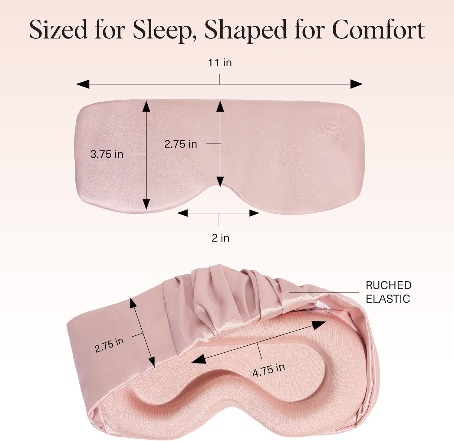 Kitsch Contour Satin Sleep Mask | Eye Masks for Sleep - Blush | Softer Than Silk Sleep Mask, Blindfold Sleep Masks for Women & Men, No Eye Pressure, Lightweight Eye Mask, Travel Essentials - Image 5