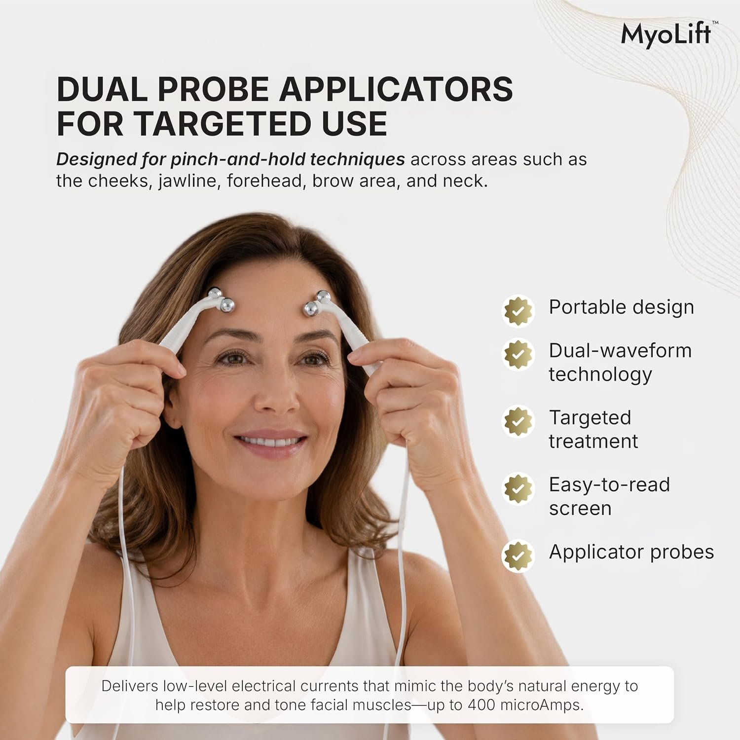 7E Wellness MyoLift Mini Microcurrent Facial Device with Dual Probes | Compact rechargeable microcurrent facial device with dual probes for face and neck skincare routines - Image 7