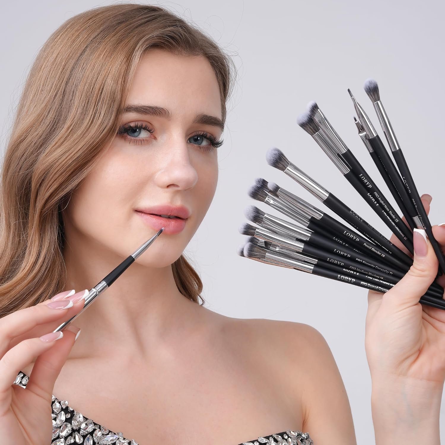 LORYP Professional Makeup Brushes Set 32Pcs Matte Black Cosmetic Brush Kit for All Face & Eye of Soft Vegan Synthetic Hair for Artists & Enthusiasts - Image 5