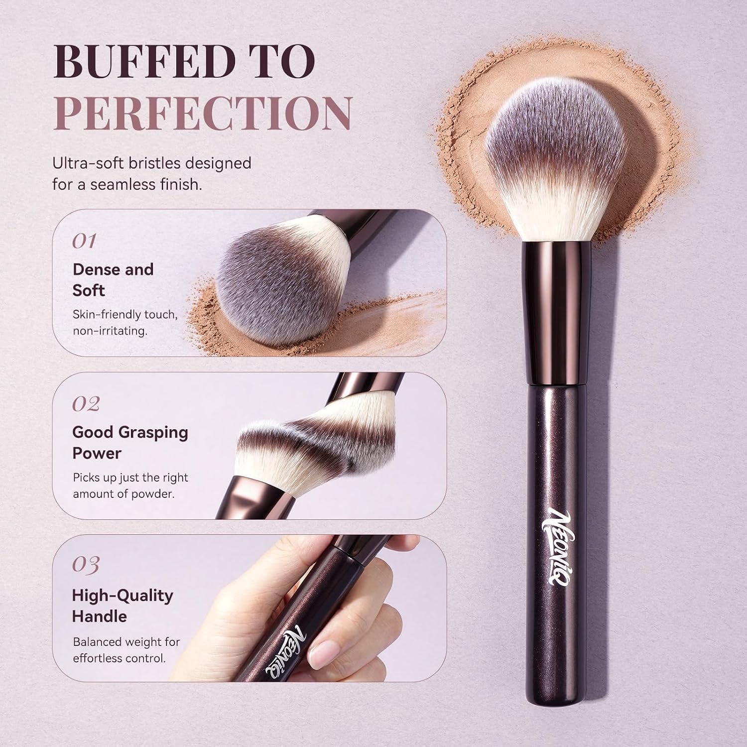 14 PCS Professional Makeup Brushes Set with Travel Cosmetic Bag(Brown) | Luxe Soft Synthetic Face & Eye Makeup Brush Kit for Foundation, Powder, Blush, Concealer, Eyeshadow, Contour, Eyebrow - Image 4