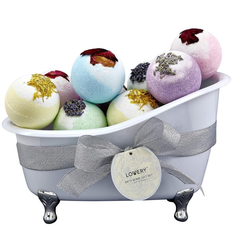 Mothers Day Gift Bath Bombs Gift Set for Women and Men, 10 Oversized Two Tone Bath Fizzies with Shea & Coco Butter Dry Flower Petals, Rich Spa Bath Set in Cute Tub, Multiple Fragrances, Birthday Gifts