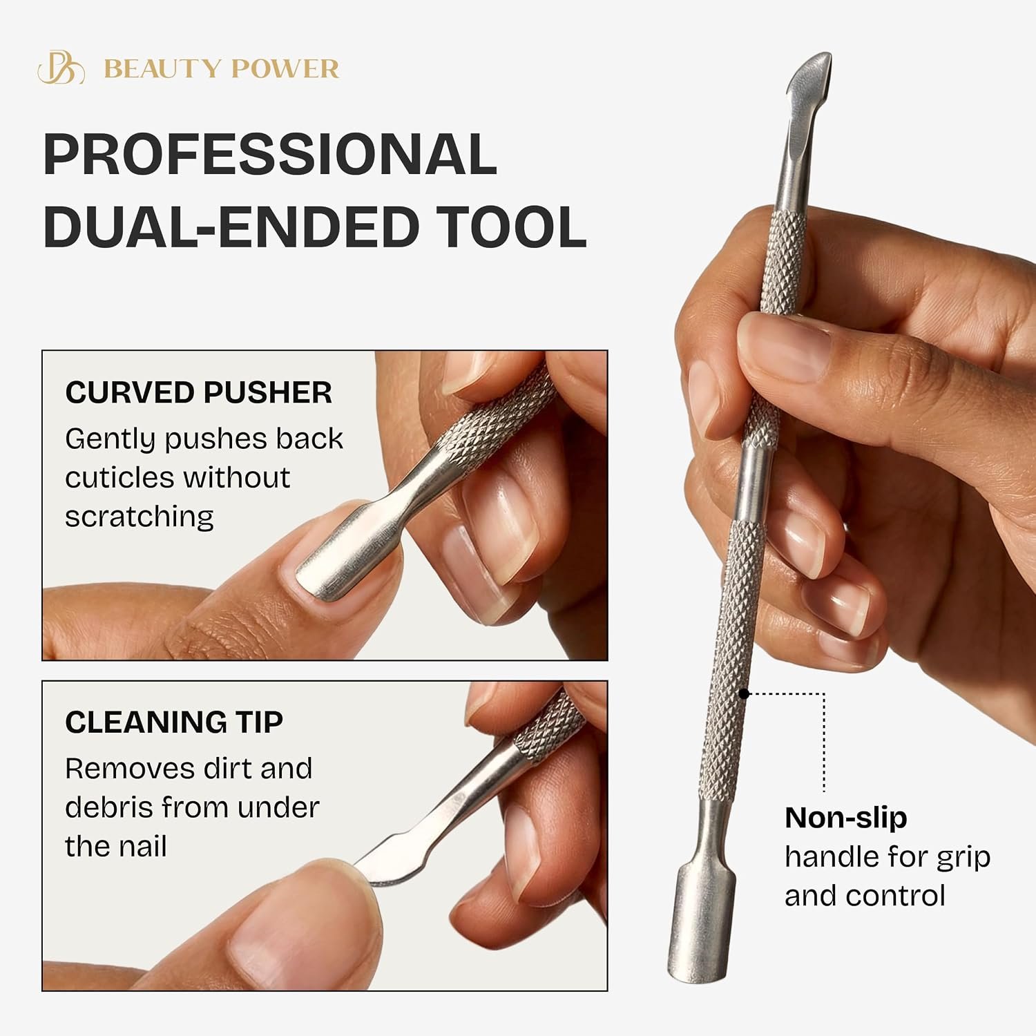 Beauty Power 9 in 1 Professional Manicure Pedicure Set - Stainless Steel Nail Clippers, Nano File, Cuticle Nipper, Scissors, Tweezers, Travel PU Leather Case for Men & Women - Gift Idea - Pink - Image 7