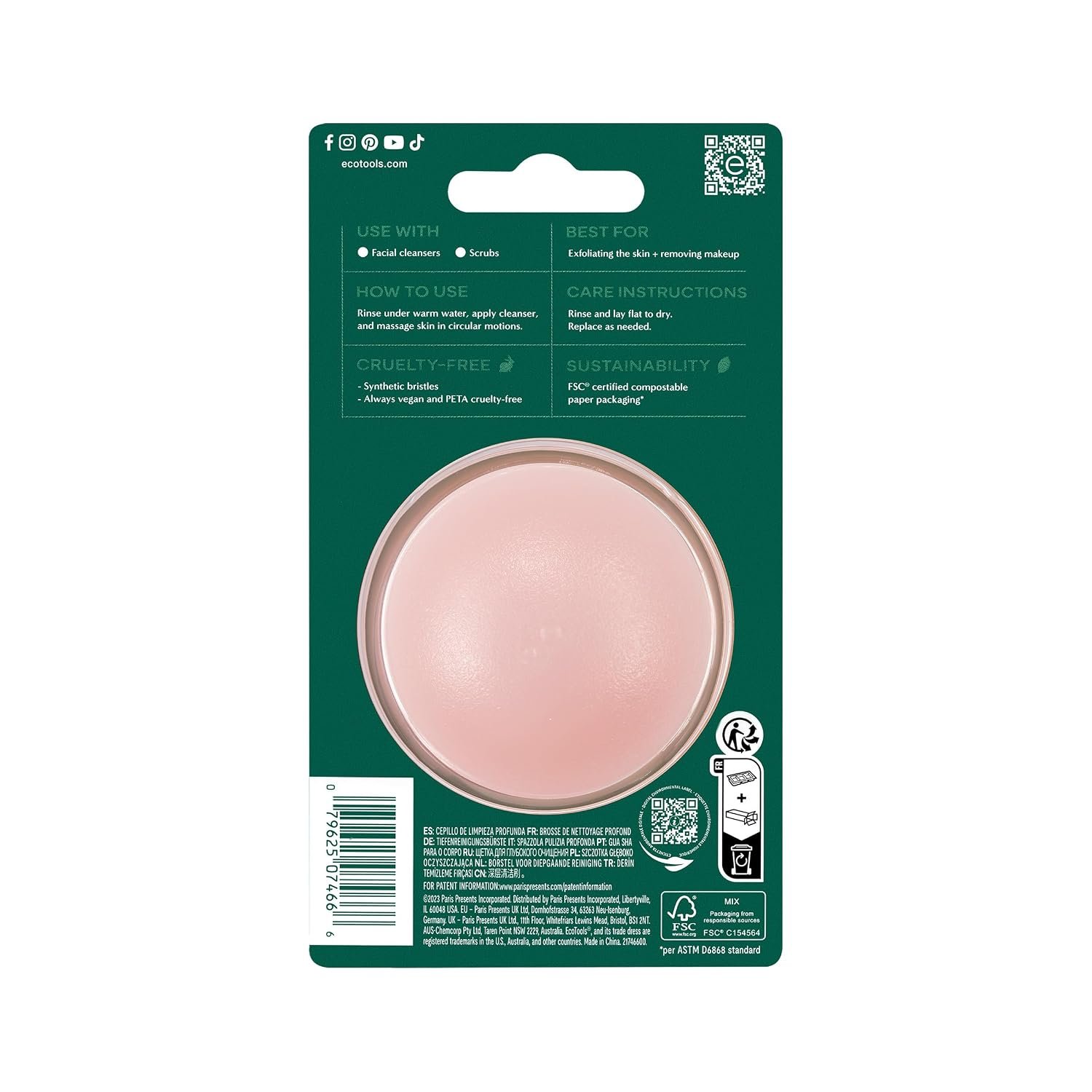 EcoTools Deep Cleansing Facial Brush, Manual Facial Cleansing Brush | Exfoliates and deeply cleanses, remove makeup and dry skin, face brush for cleansing, color may vary - Image 8