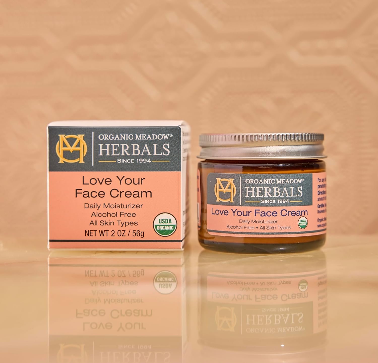 Organic Meadow Herbals Love Your Face Cream 2oz. USDA Certified Organic. Rich Facial Moisturizer for all skin types. Woman-owned & Operated Since 1994 - Image 4