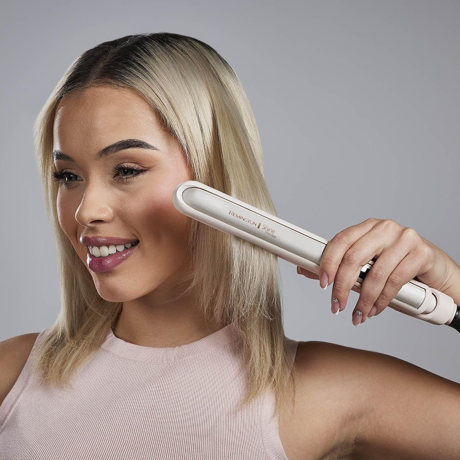 Remington Shine Therapy 1 Inch Hair Straightener, Argan Oil & Keratin | Keratin ceramic plates deliver smooth results; this flat iron reduces frizz for ideal hair styling. - Image 12