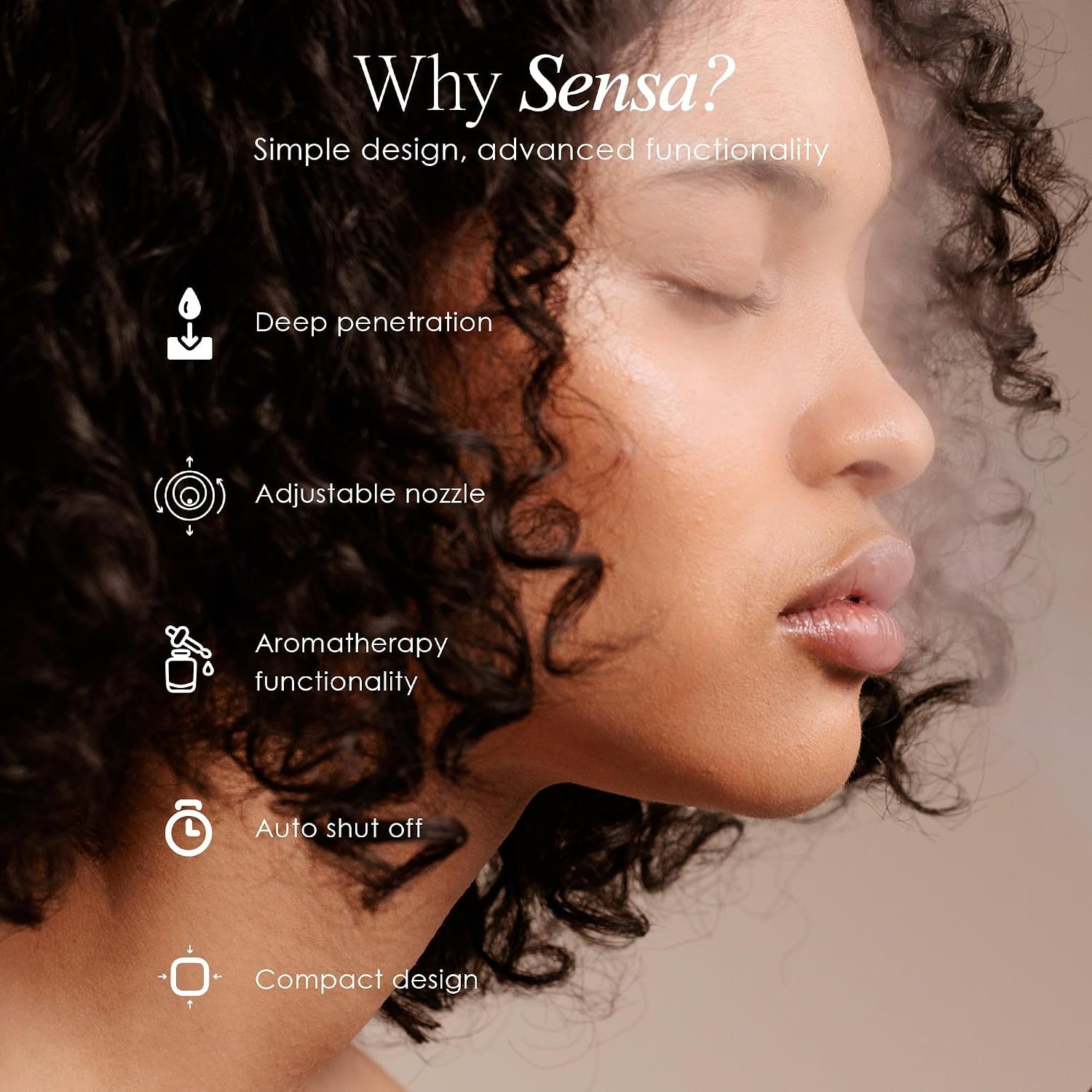 Sensa | Nano Ionic Facial Steamer by Project E Beauty | Deep Pore Cleansing | Warm Mist Sprayer | Detoxify & Clarify Complexion | Moisturize & Hydrate | Home Face Sauna | with 3 Essential Oil Baskets - Image 4