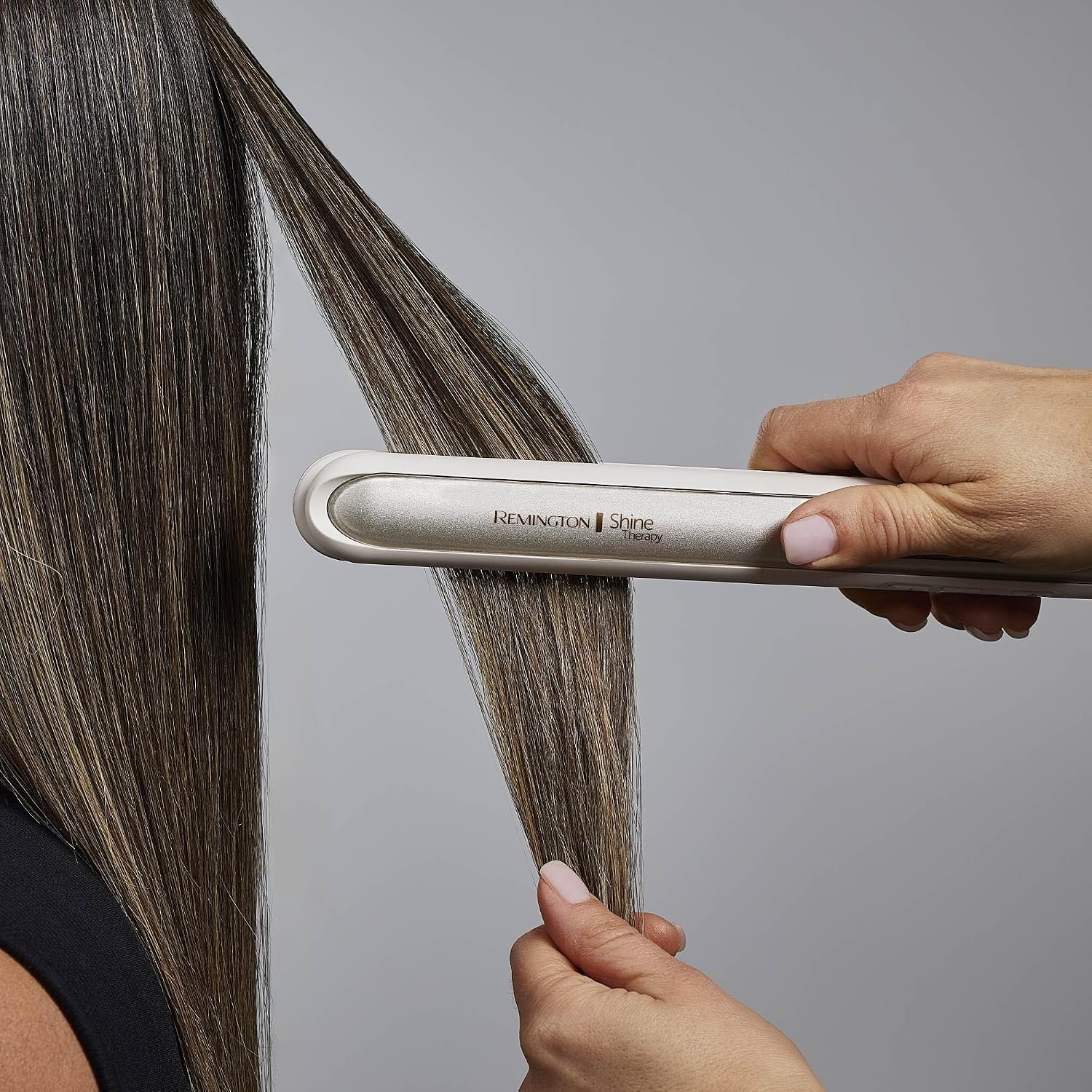 Remington Shine Therapy 1 Inch Hair Straightener, Argan Oil & Keratin | Keratin ceramic plates deliver smooth results; this flat iron reduces frizz for ideal hair styling. - Image 10