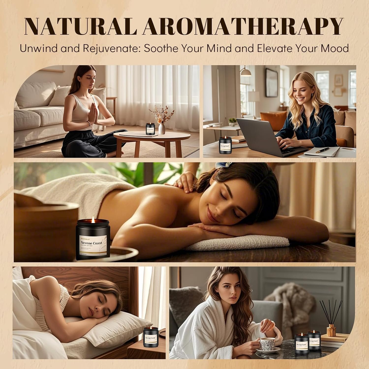 Hotel Scented Candles Gift Set, 6 Pack Candles for Home Scented | Luxury Aromatherapy Jar Candle Gifts for Men & Women, Natural Soy Wax Long Lasting Candle Kit for Birthday, Anniversary - Image 8