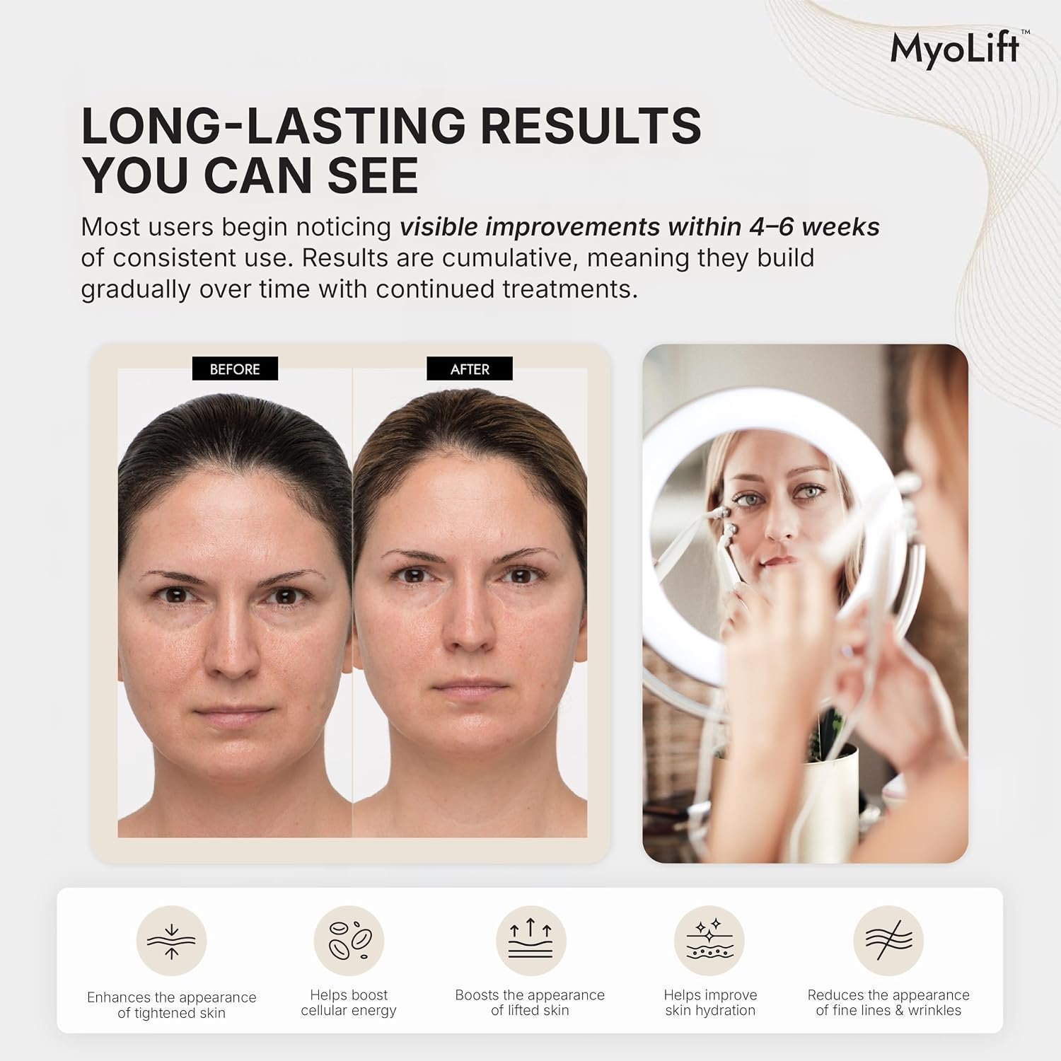 7E Wellness MyoLift Mini Microcurrent Facial Device with Dual Probes | Compact rechargeable microcurrent facial device with dual probes for face and neck skincare routines - Image 3