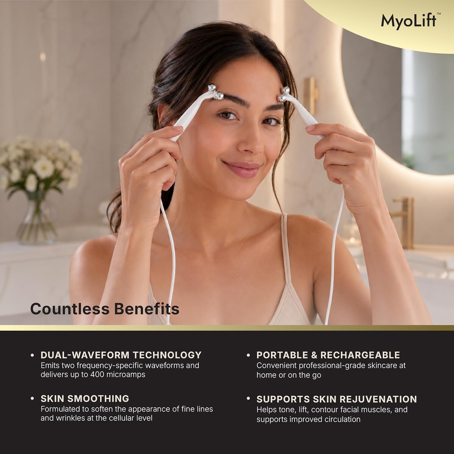 7E Wellness MyoLift Mini Microcurrent Facial Device with Dual Probes | Compact rechargeable microcurrent facial device with dual probes for face and neck skincare routines - Image 9