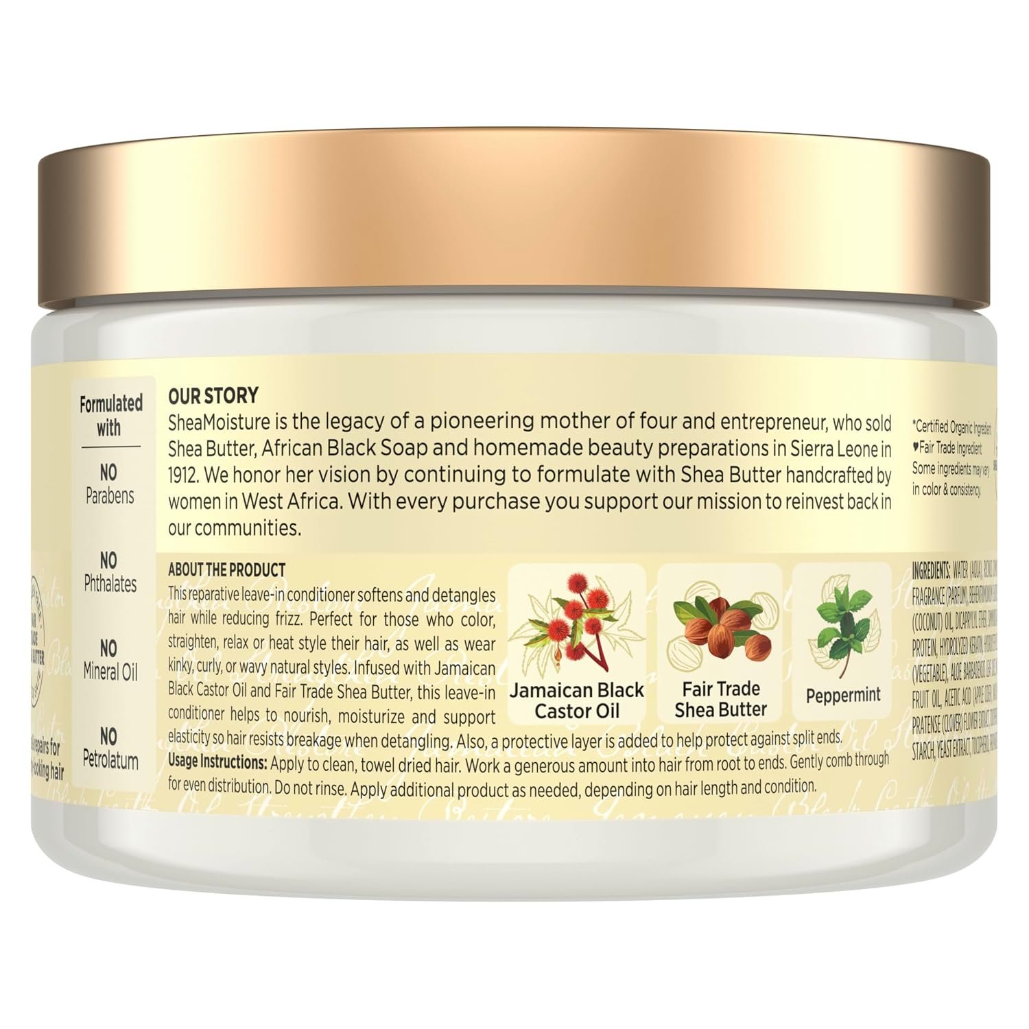 Shea Moisture Jamaican Black Castor Oil Strengthen & Restore Leave-In Conditioner, 11 Ounce | For damaged hair - softens, detangles and helps reduce breakage with Jamaican Black Castor Oil. - Image 2