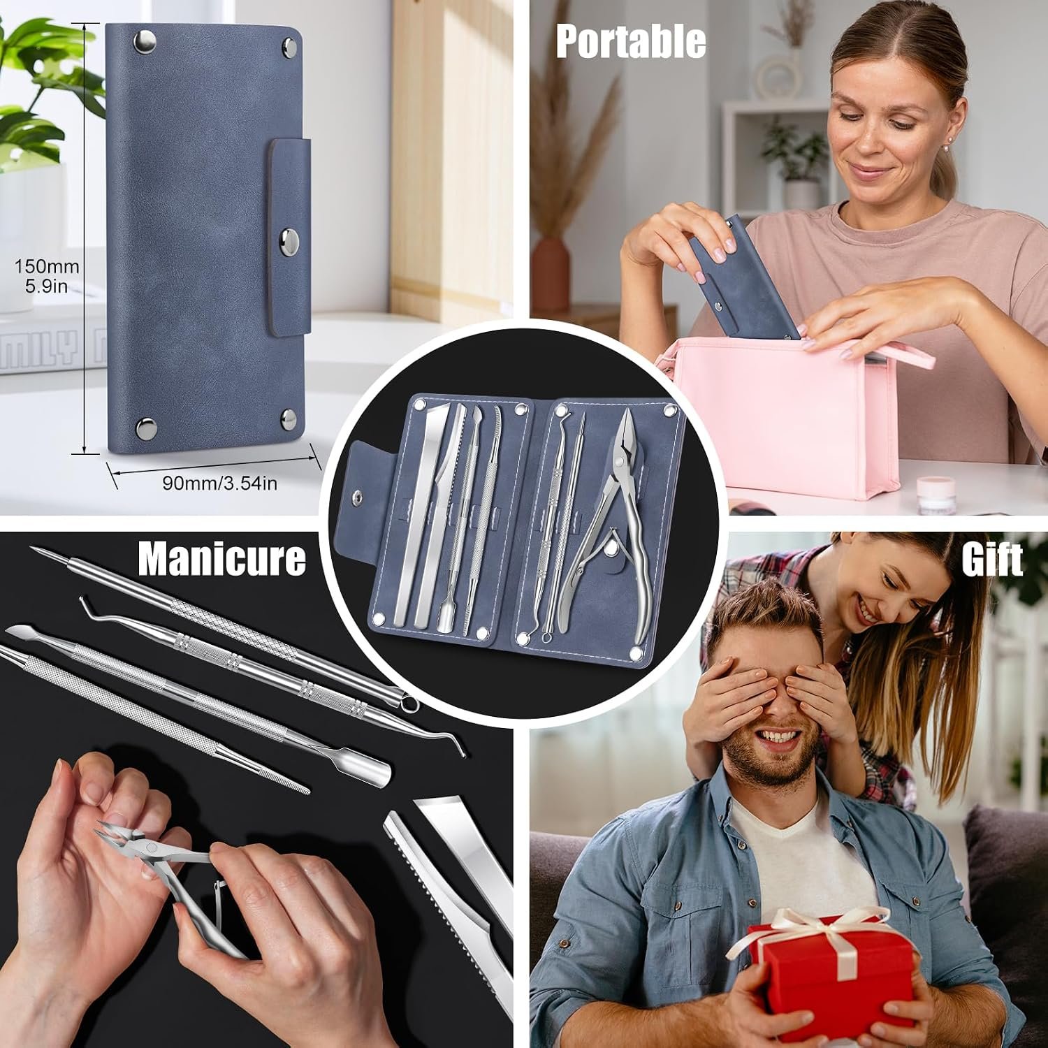 7-Piece Ingrown Toenail Treatment Set, Professional Stainless Steel Ingrown Toenail Removal Kit, Toenail Clippers for Thick Toenails, Pedicure Tools for Feet, Nail Clippers for Thick and Ingrown Nails - Image 8