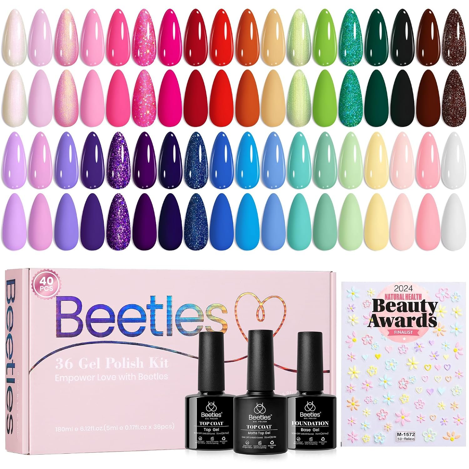 Beetles Gel Nail Polish Set, 40 PCS...