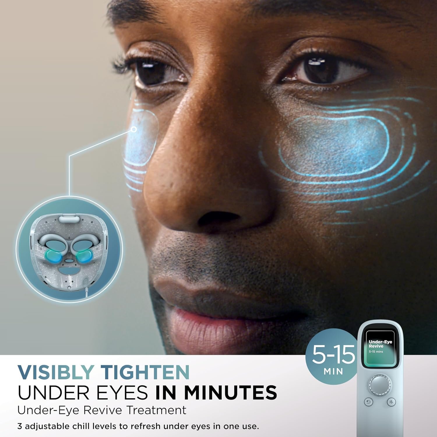 Shark CryoGlow LED Face Mask in Lilac Frost, FW312PL | #1 Skincare Facial Device in the US, Combining High-Energy LEDs, Deep Infrared & Under-Eye Cooling - Image 3
