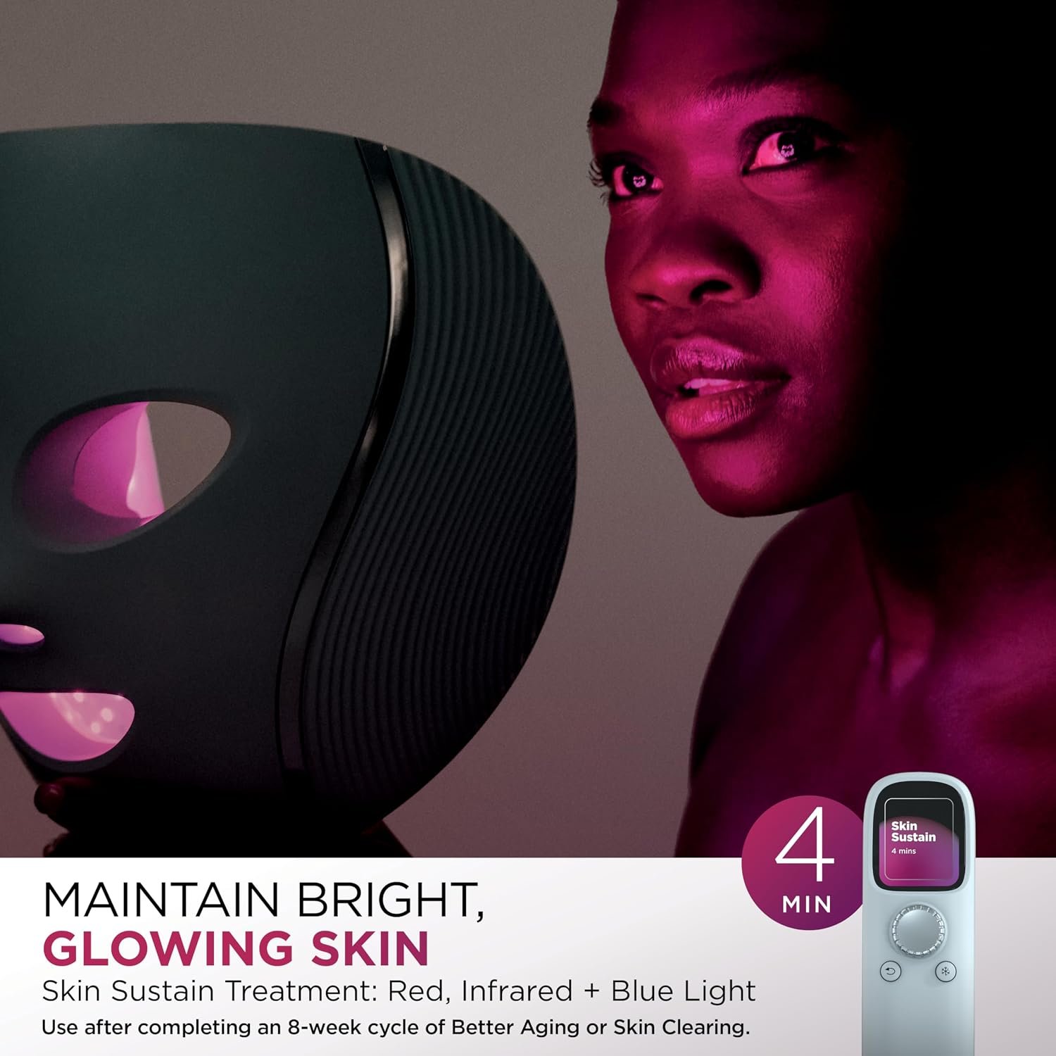 Shark CryoGlow LED Face Mask in Lilac Frost, FW312PL | #1 Skincare Facial Device in the US, Combining High-Energy LEDs, Deep Infrared & Under-Eye Cooling - Image 9