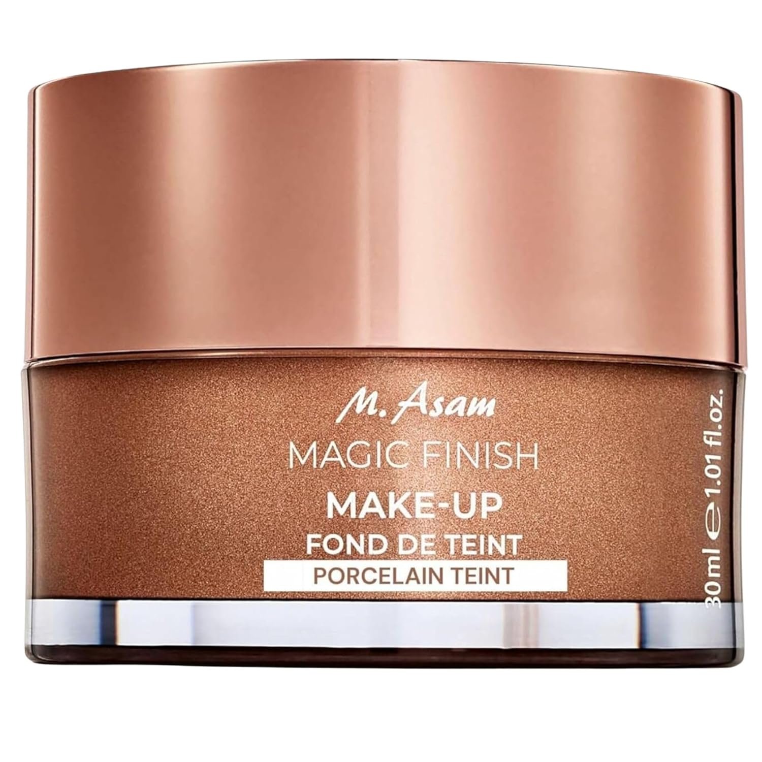 M. Asam Magic Finish Porcelain Teint Make-up Mousse (1.01 Fl Oz) | 4in1 Primer, Foundation, Concealer & Powder With Buildable Coverage, Adapts To Fair Skin Tones, Leaves Skin Looking Flawless