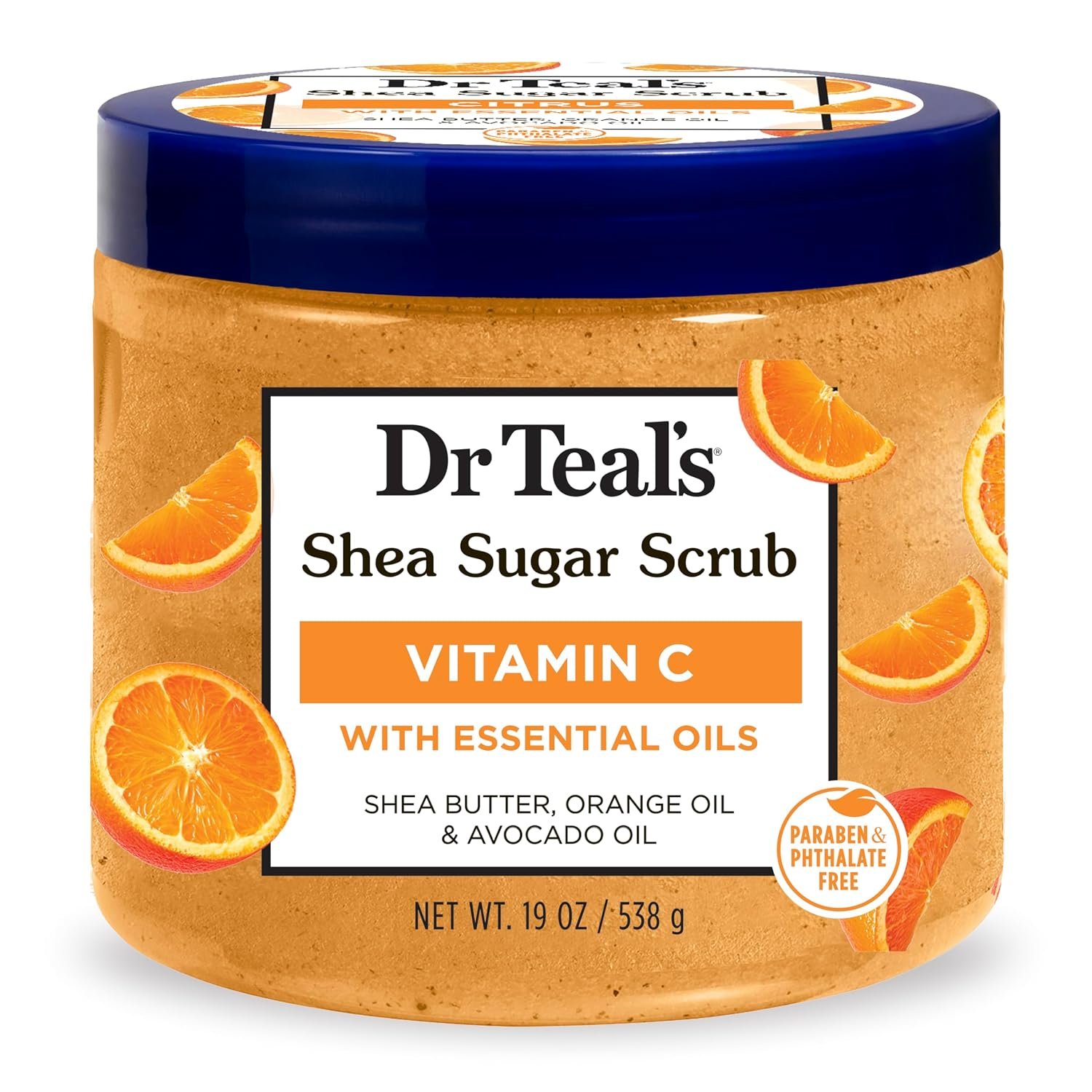 Dr Teal's Shea Sugar Body Scrub, Citrus with Essential Oils & Vitamin C, 19 oz - Image 2