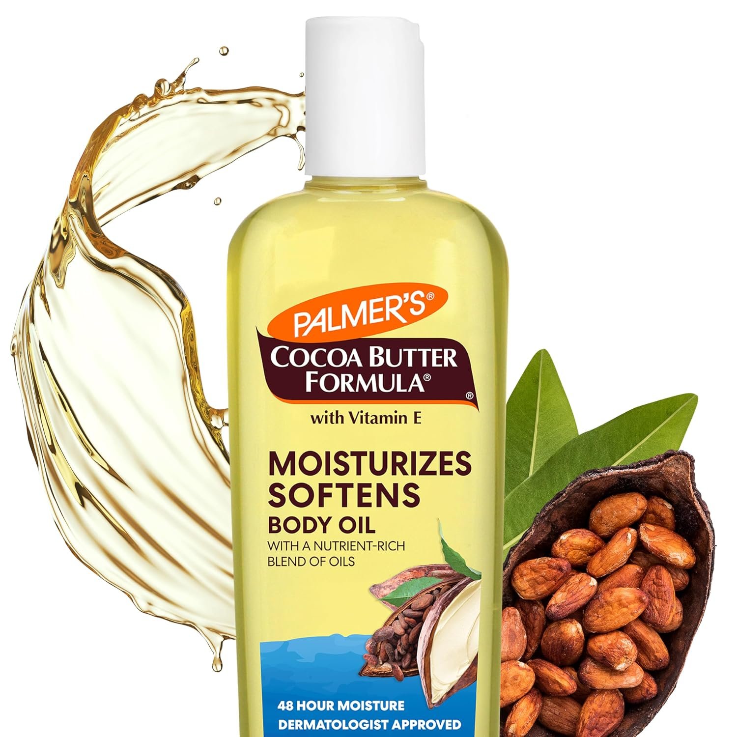 Palmer's Moisturizing Body Oil, Cocoa Butter Formula (8.5 Fl Oz) | Nourishing with Vitamin E, Radiant Looking Glow & Skin Hydration, Lightweight, Instant Absorption for Bath, Body and Shower