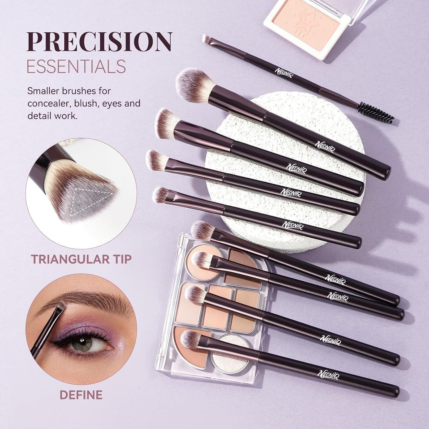 14 PCS Professional Makeup Brushes Set with Travel Cosmetic Bag(Brown) | Luxe Soft Synthetic Face & Eye Makeup Brush Kit for Foundation, Powder, Blush, Concealer, Eyeshadow, Contour, Eyebrow - Image 6