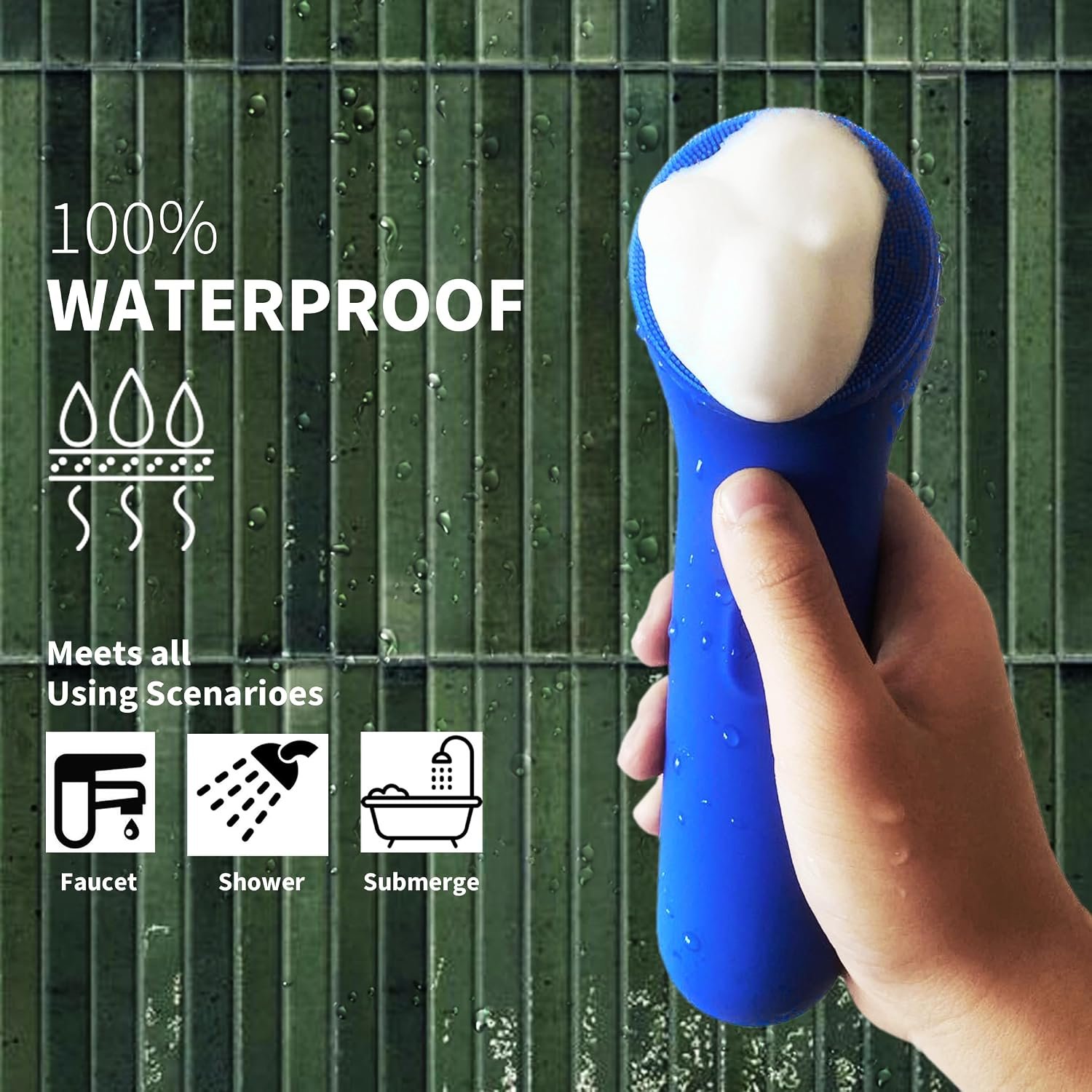 Premium Facial Cleansing Brush,Waterproof Face Scrubber,Spin & Sonic Modes with 3 Intensities,Magnetic 3-Head System for Deep Pore Cleaning, Gentle Exfoliation & Sensitive Skin Care - for Women & Men - Image 4
