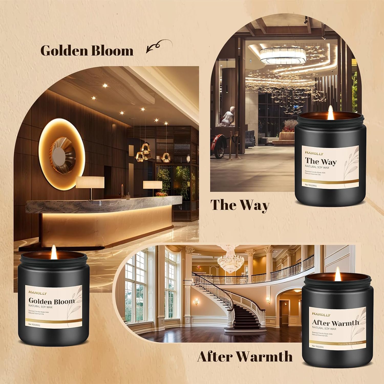 Hotel Scented Candles Gift Set, 6 Pack Candles for Home Scented | Luxury Aromatherapy Jar Candle Gifts for Men & Women, Natural Soy Wax Long Lasting Candle Kit for Birthday, Anniversary - Image 3