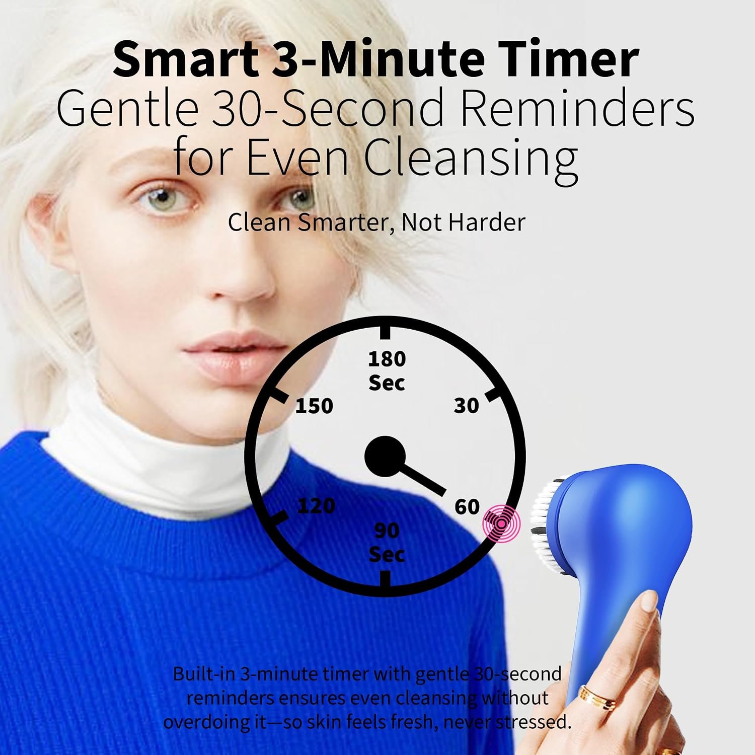 Premium Facial Cleansing Brush,Waterproof Face Scrubber,Spin & Sonic Modes with 3 Intensities,Magnetic 3-Head System for Deep Pore Cleaning, Gentle Exfoliation & Sensitive Skin Care - for Women & Men - Image 7