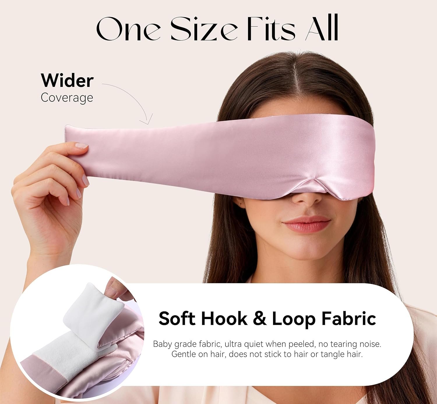 Silk Sleep Mask 22 Momme 100% Mulberry Silk & 3.5cm Silk Hairband Set for Side Sleeper Women Men,Light Blocking Nose Pad, Adjustable Silent Strap,Eye Mask fo Home & Travel Use (Pink) - Image 7