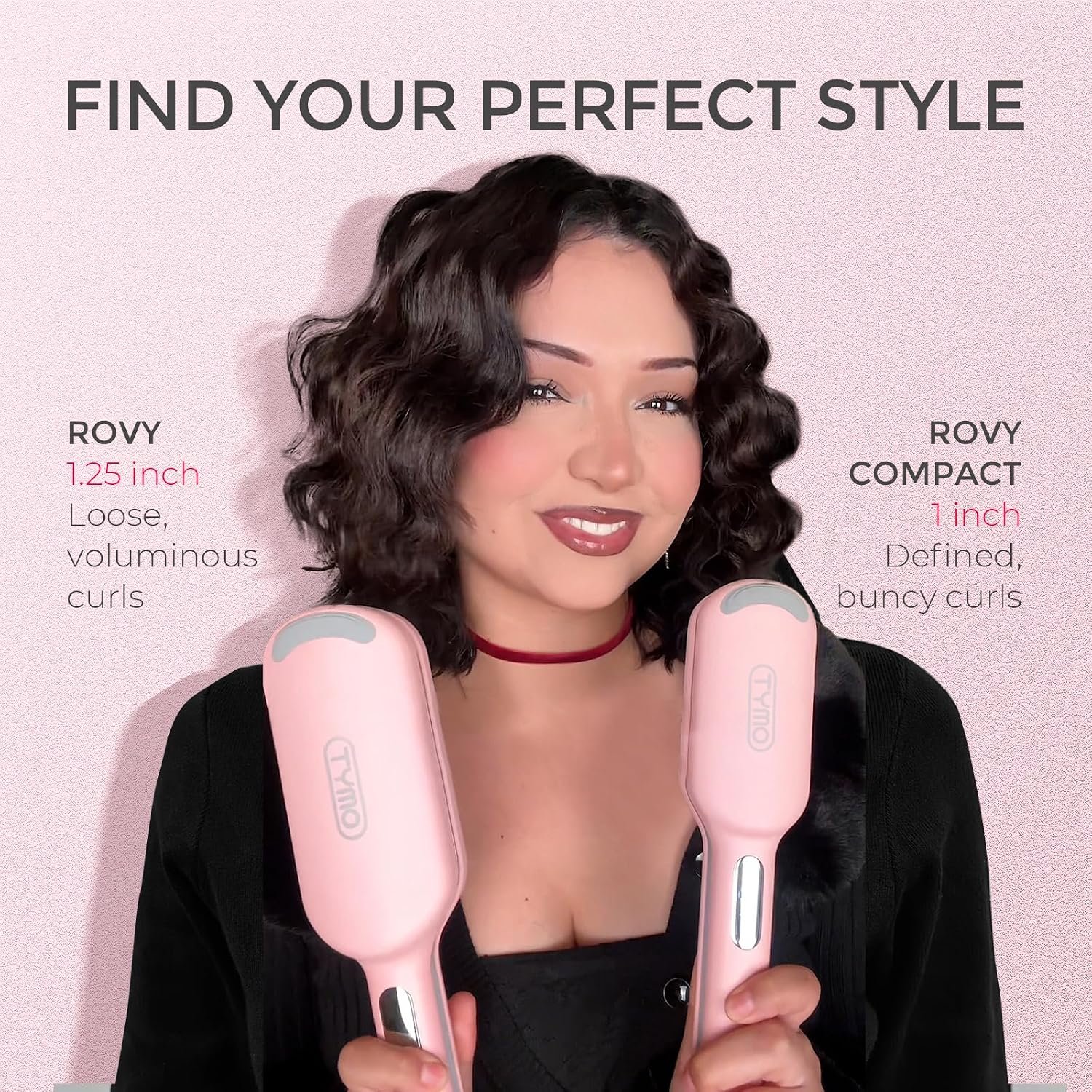 Curling Iron Hair Crimper Waver, TYMO ROVY Beach Waves Hair Curler | Ionic Curling Wand, 3 Barrel Crimper Hair Tool for Women, Dual Voltage, Anti-Scald, Easy to Use, Pink, 1 Inch - Image 7