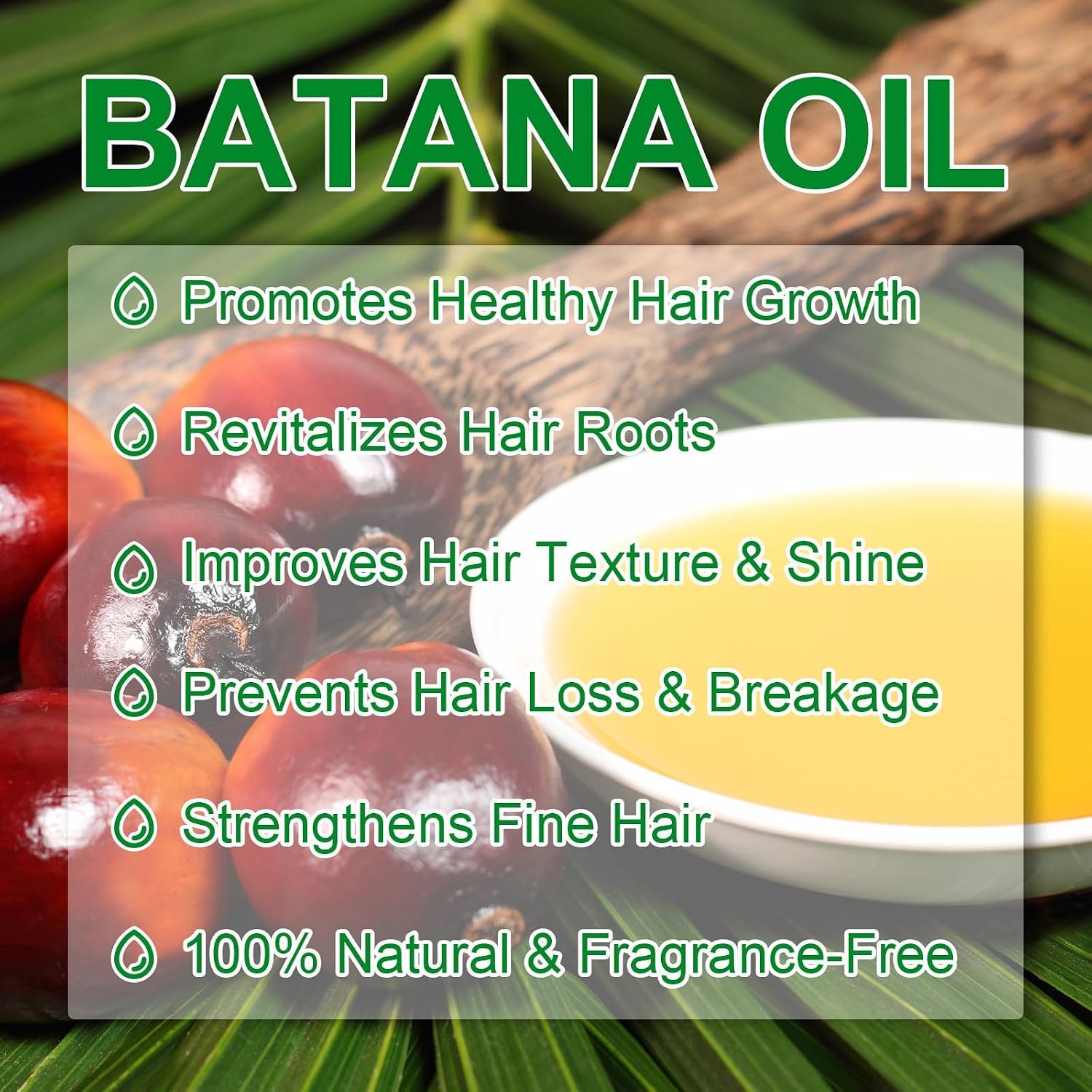 Batana Oil for Hair Growth - 100% Pure & Natural Batana Oil from Honduras, Eliminate Hair Split Ends,Enhances Hair & Skin Radiance Nourishment, All Hair Types 4.04 fl oz - Image 2