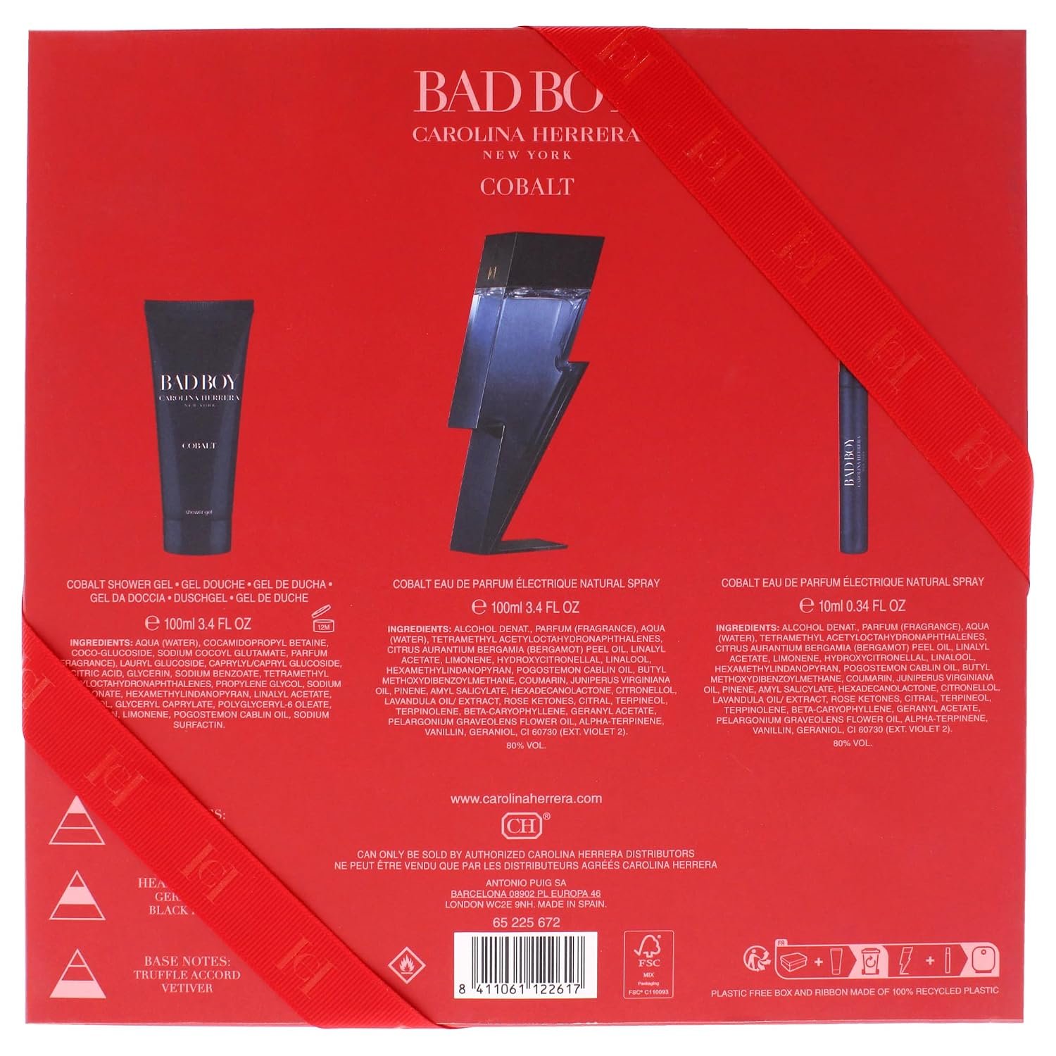 Carolina Herrera Bad Boy Cobalt 3-Piece Gift Set for Men, (Eau De Parfum 3.4 oz + Shower Gel 3.4 oz + Travel Spray 0.34 oz) – Limited Edition - Image 7