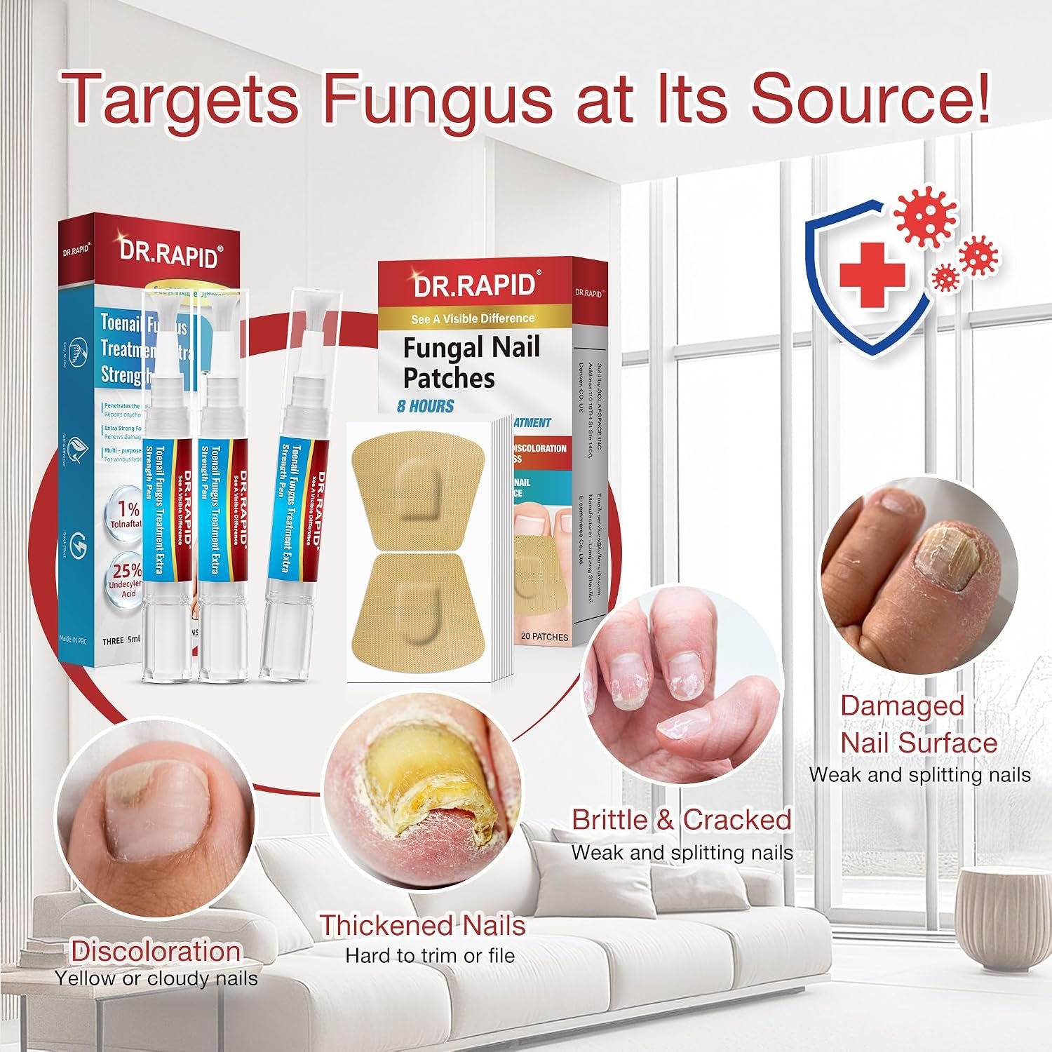 Toenail Fungus Treatment Extra Strength - DR.RAPID Toenail Fungus Treatment Pen & Fungal Nail Patches, Day and Night Fungal Nail Treatment Set, Ideal for Nail Repair for Damaged Nails Toenail Fungus - Image 6